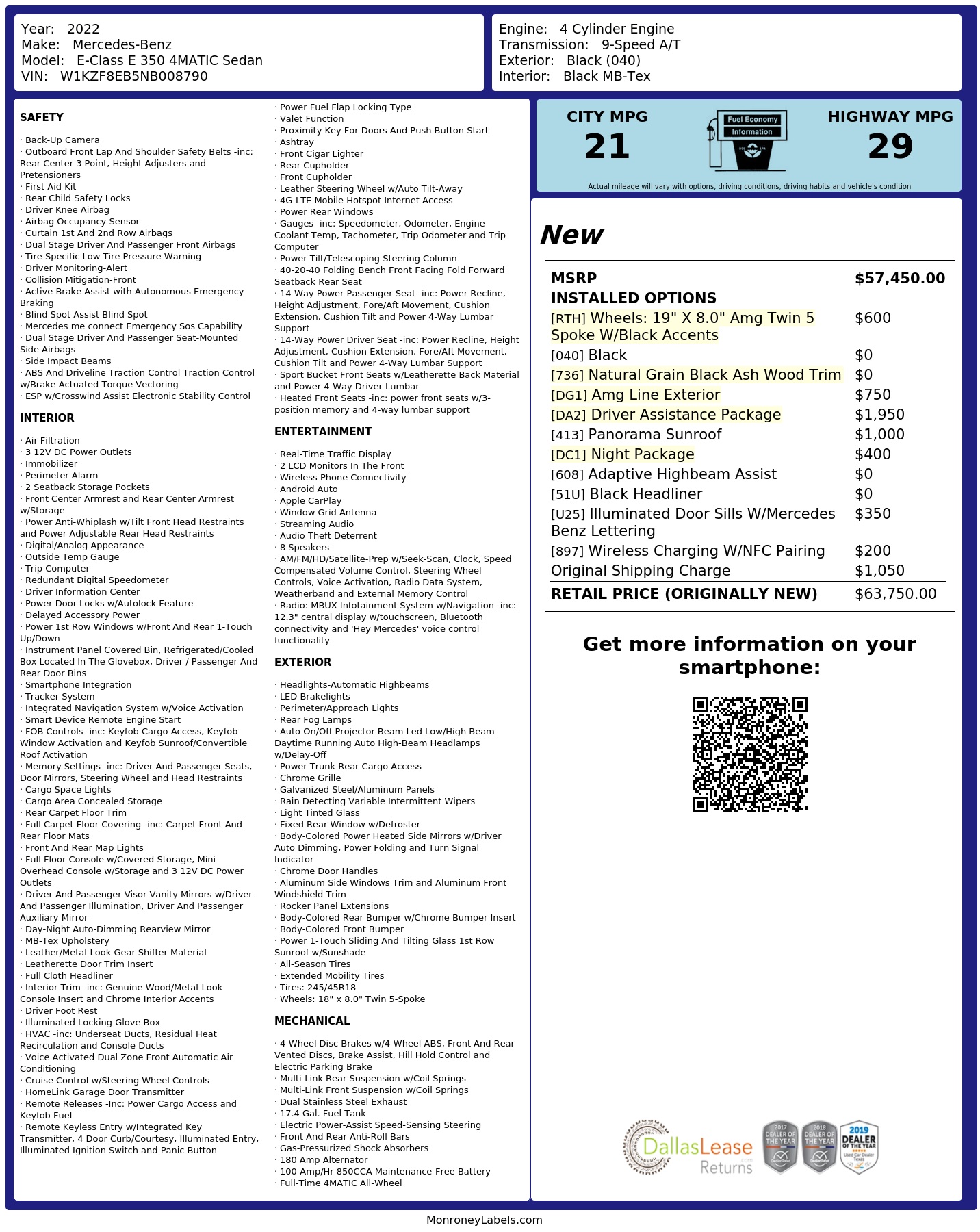 Monroney Label