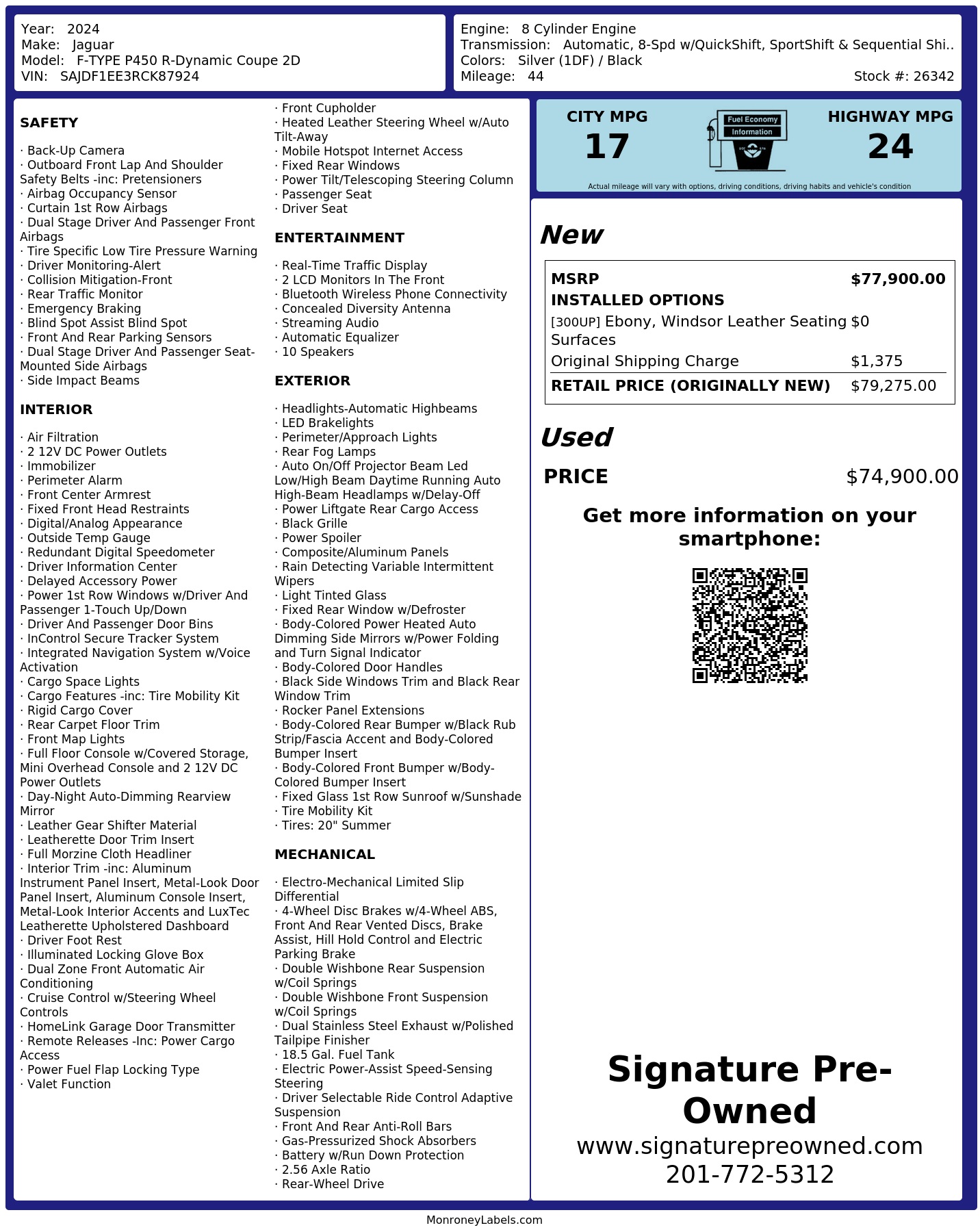 Monroney Label