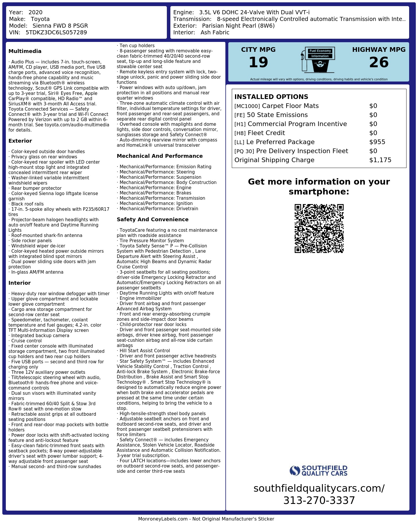 Monroney Label