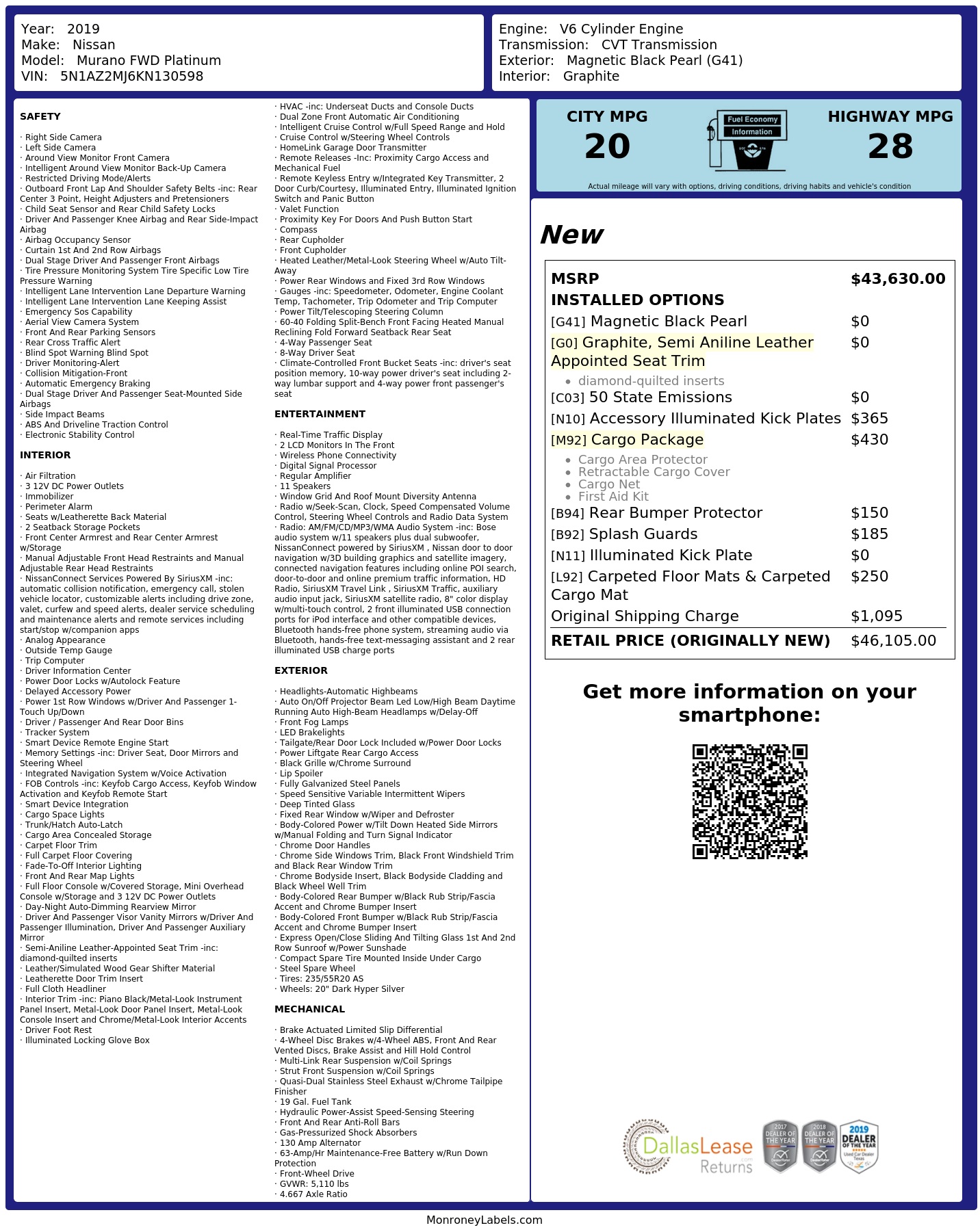 Monroney Label
