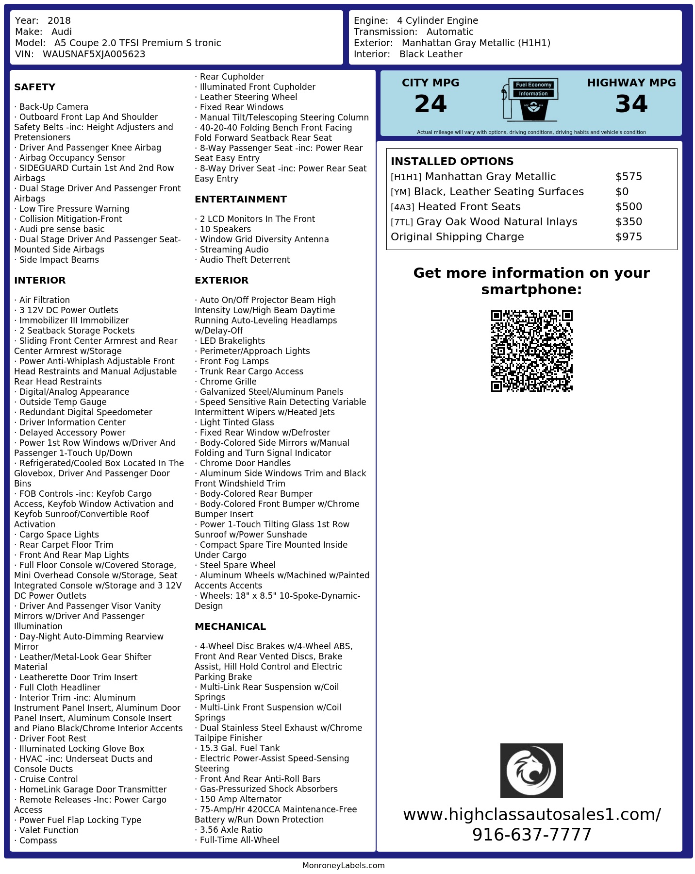 Monroney Label