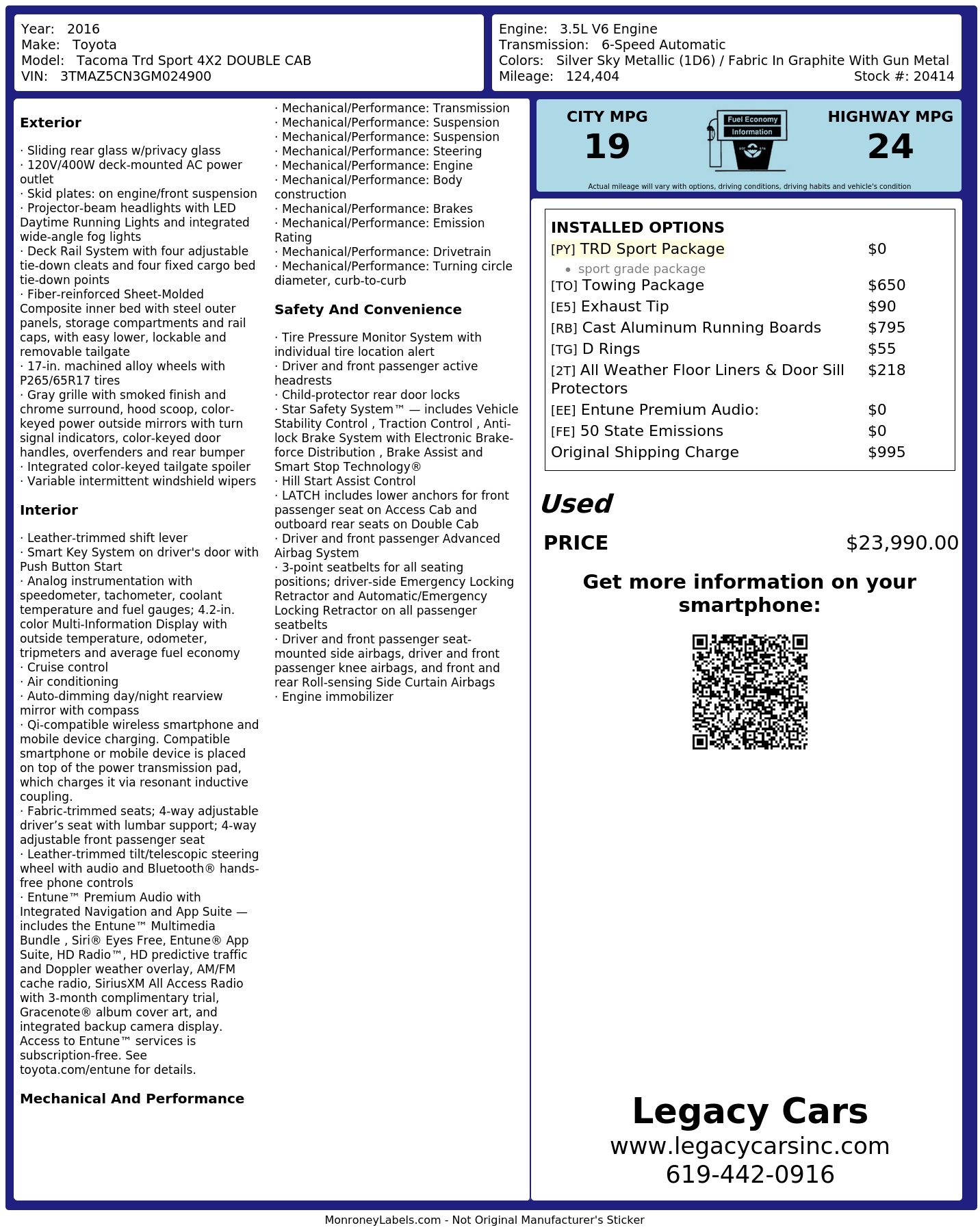 Monroney Label
