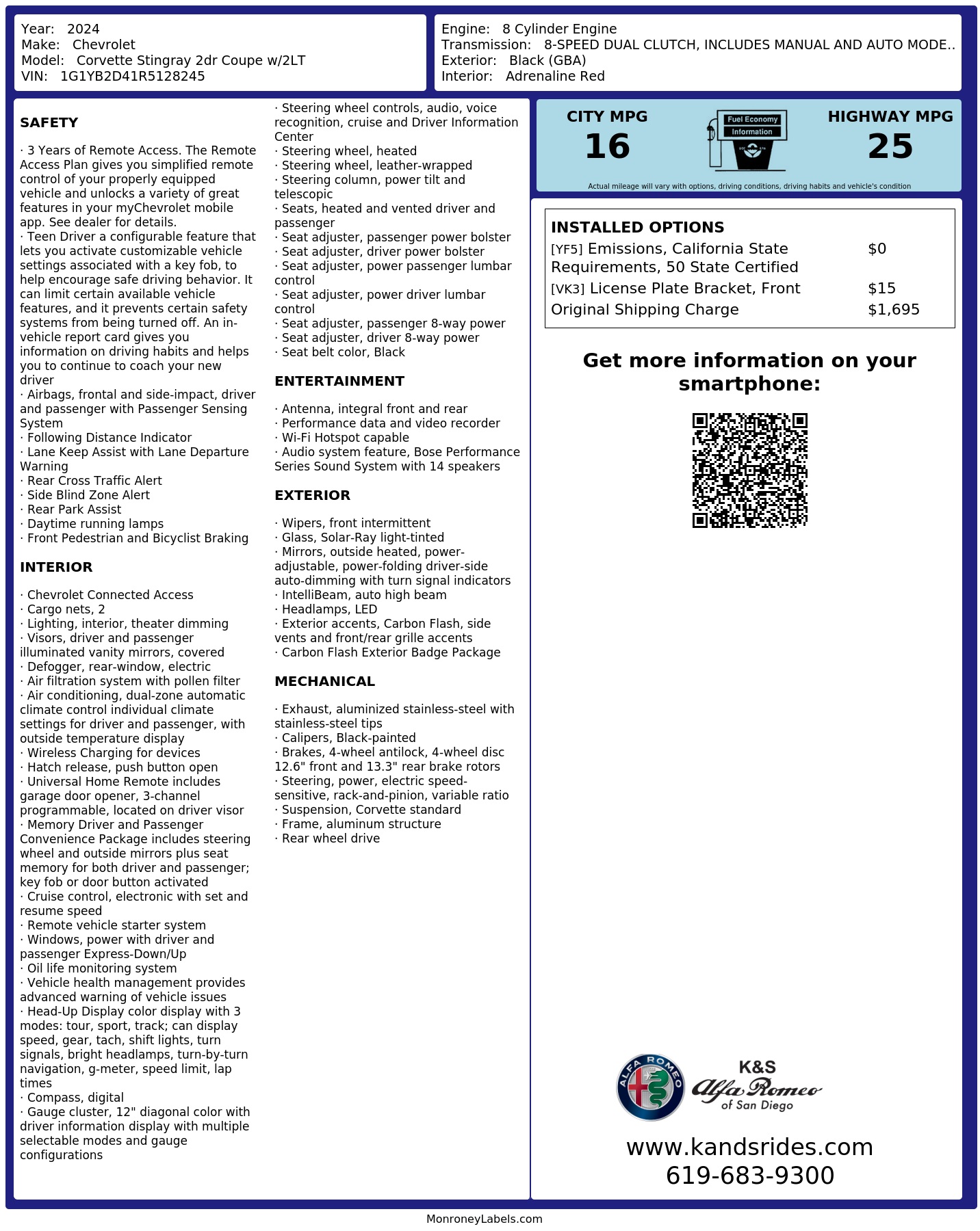 Monroney Label