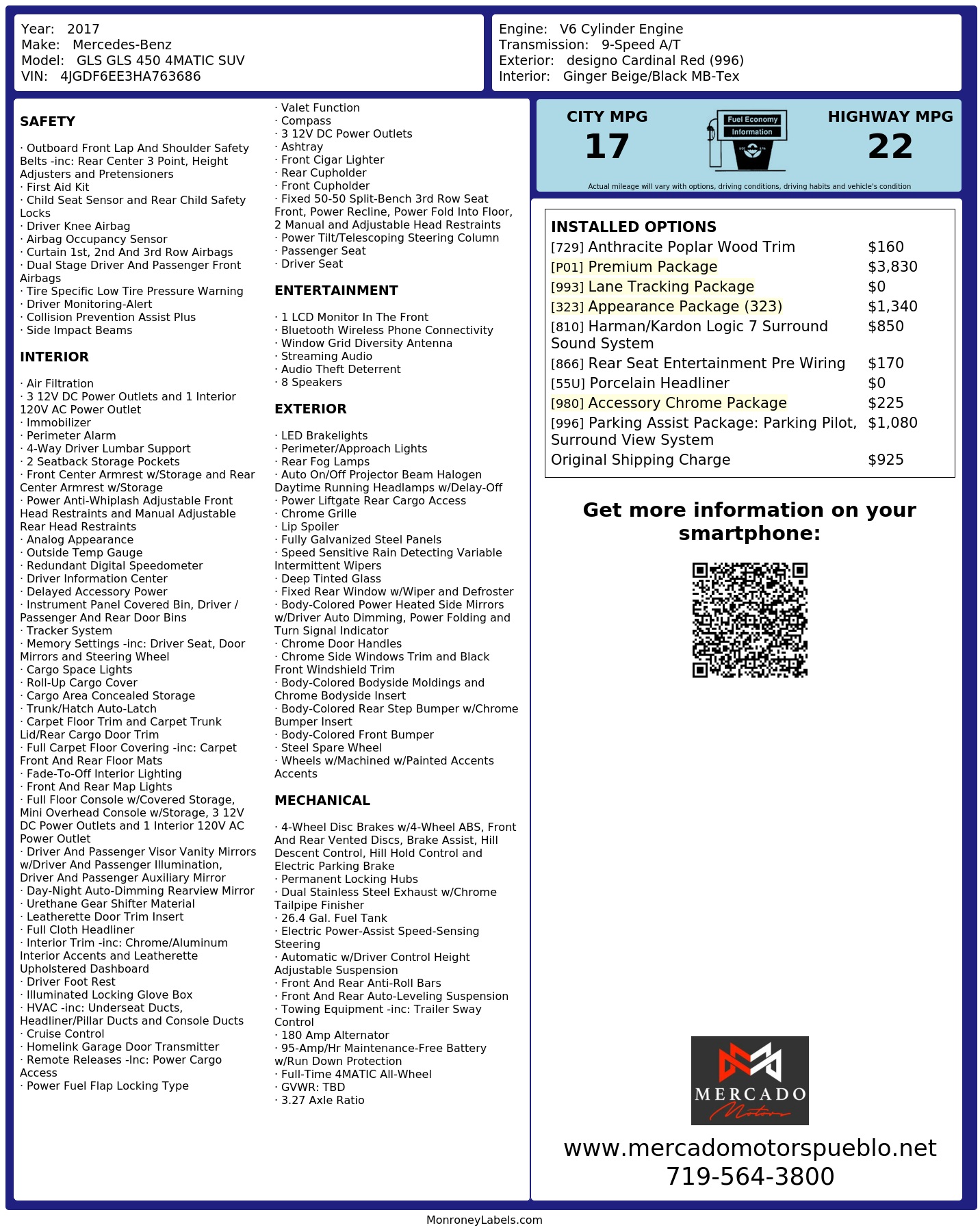 Monroney Label
