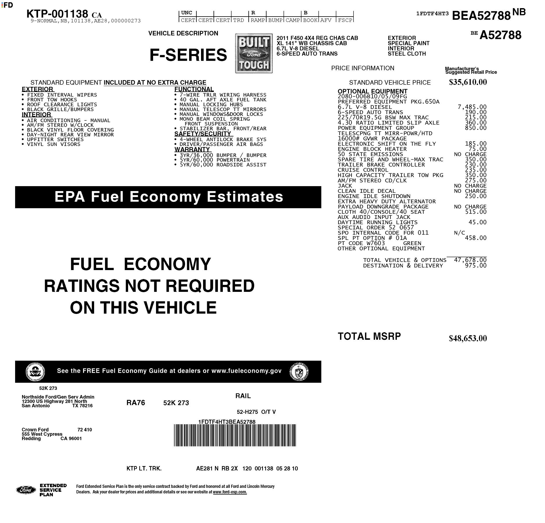 Monroney Label