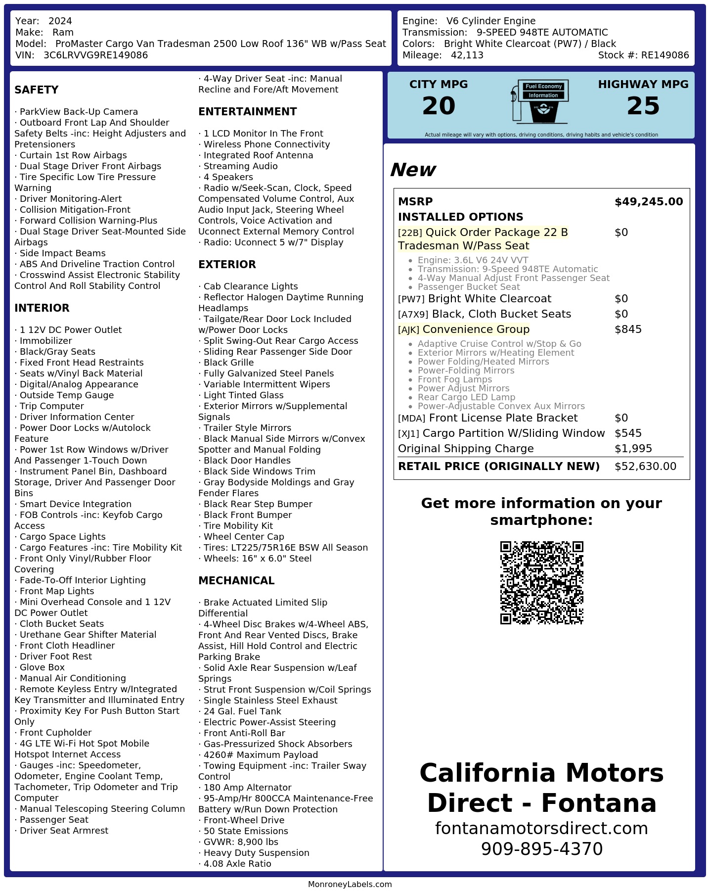 Monroney Label