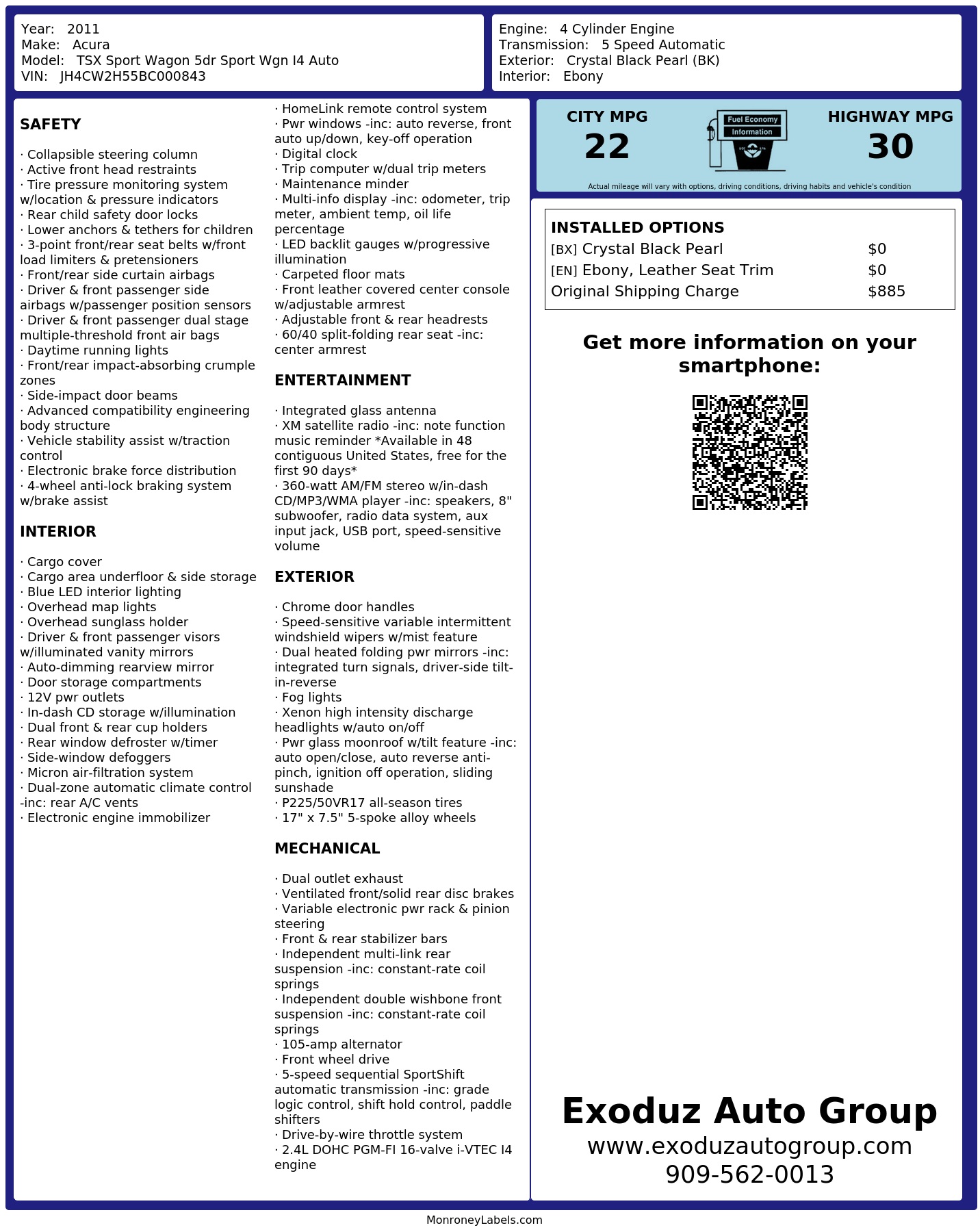 Monroney Label