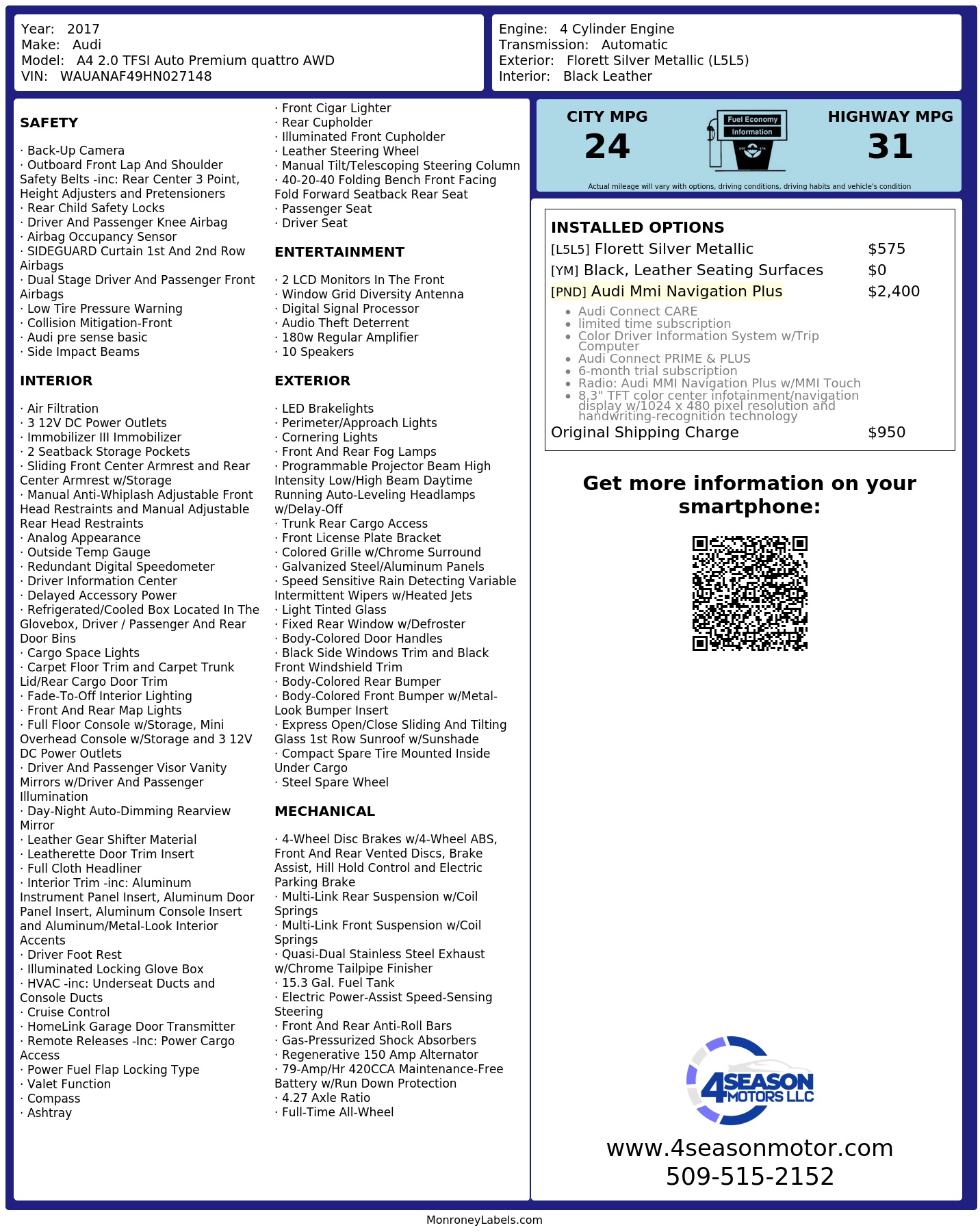 Monroney Label