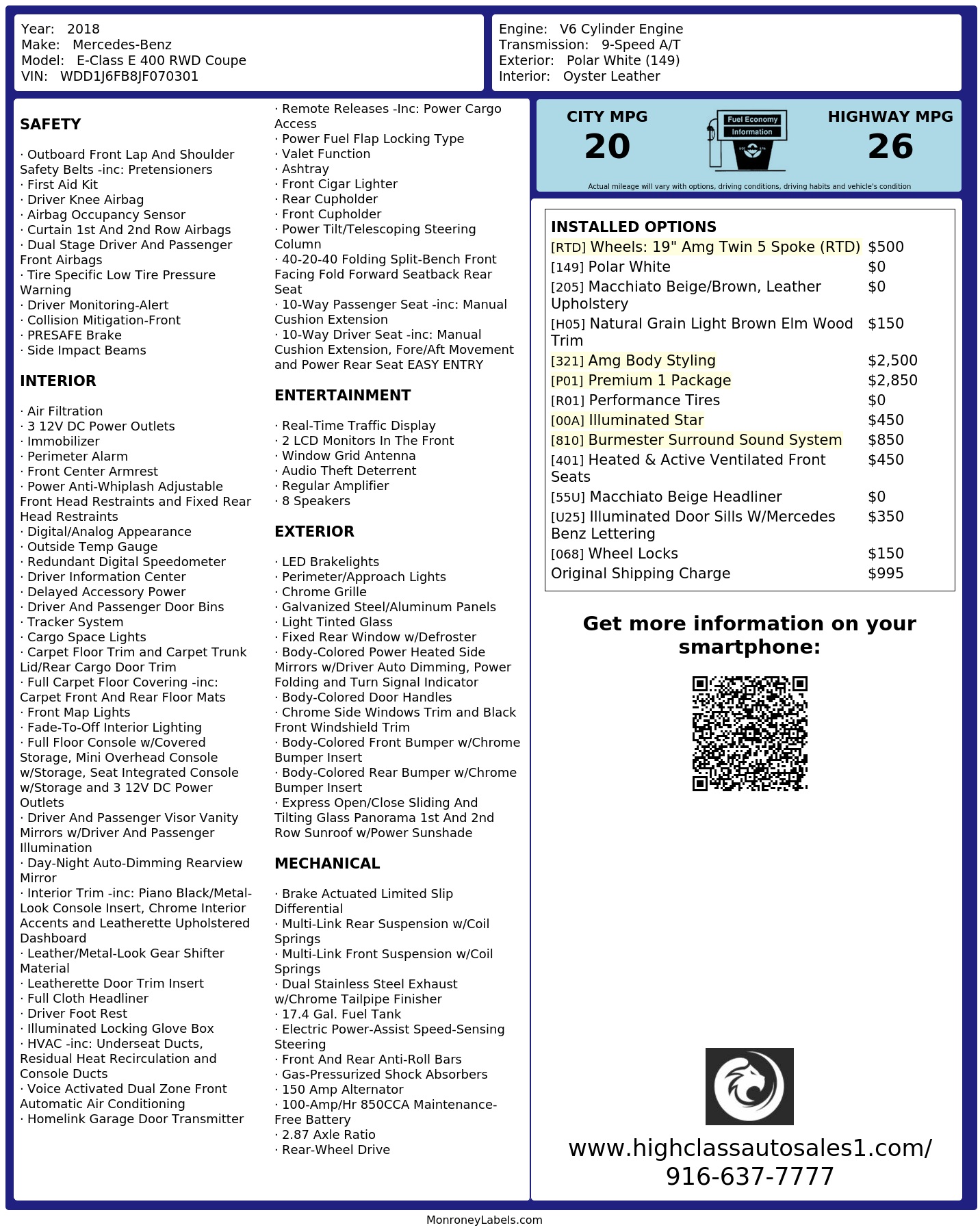 Monroney Label