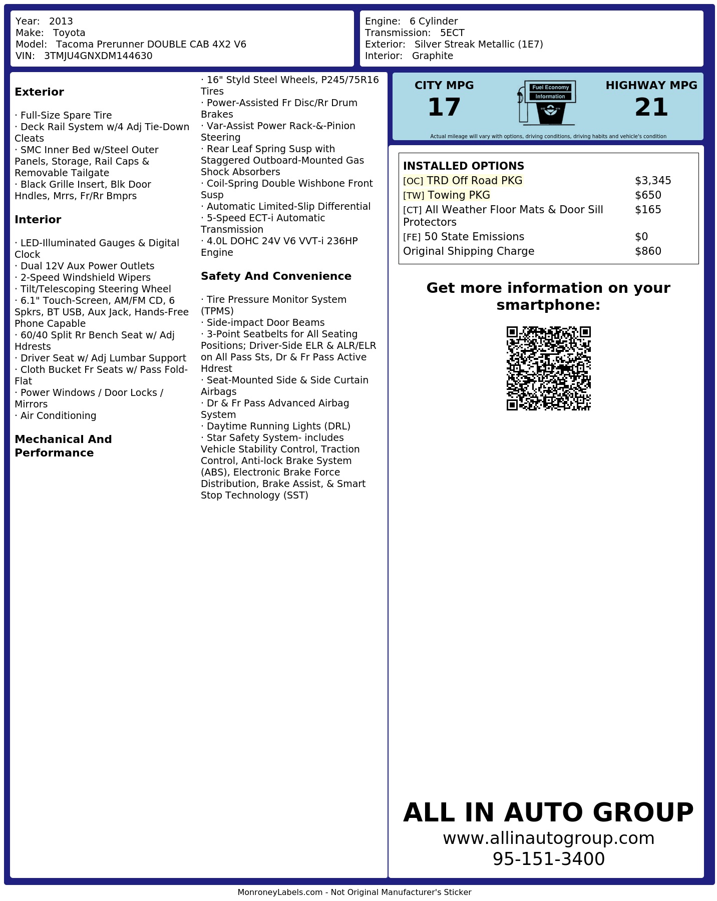 Monroney Label
