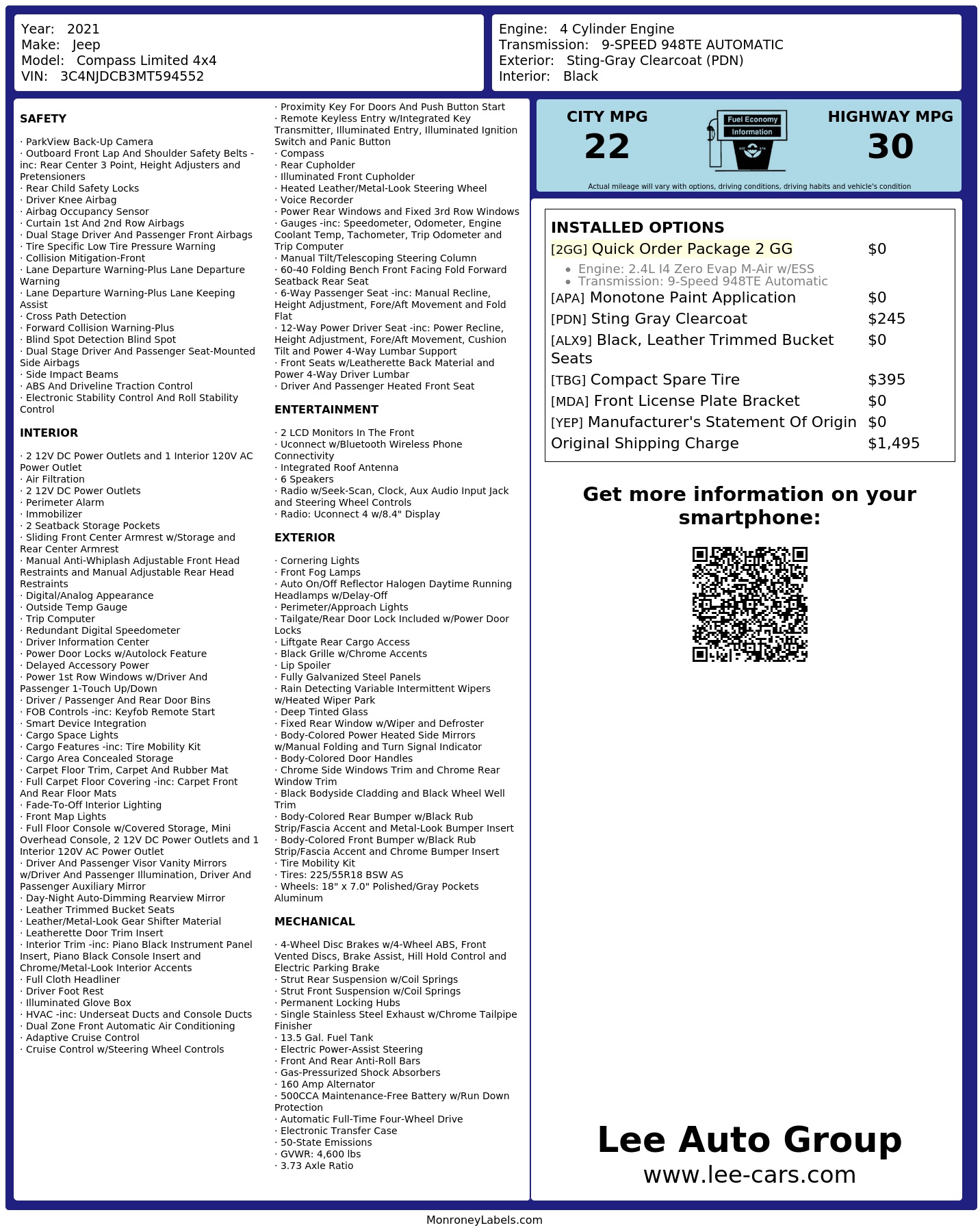 Monroney Label