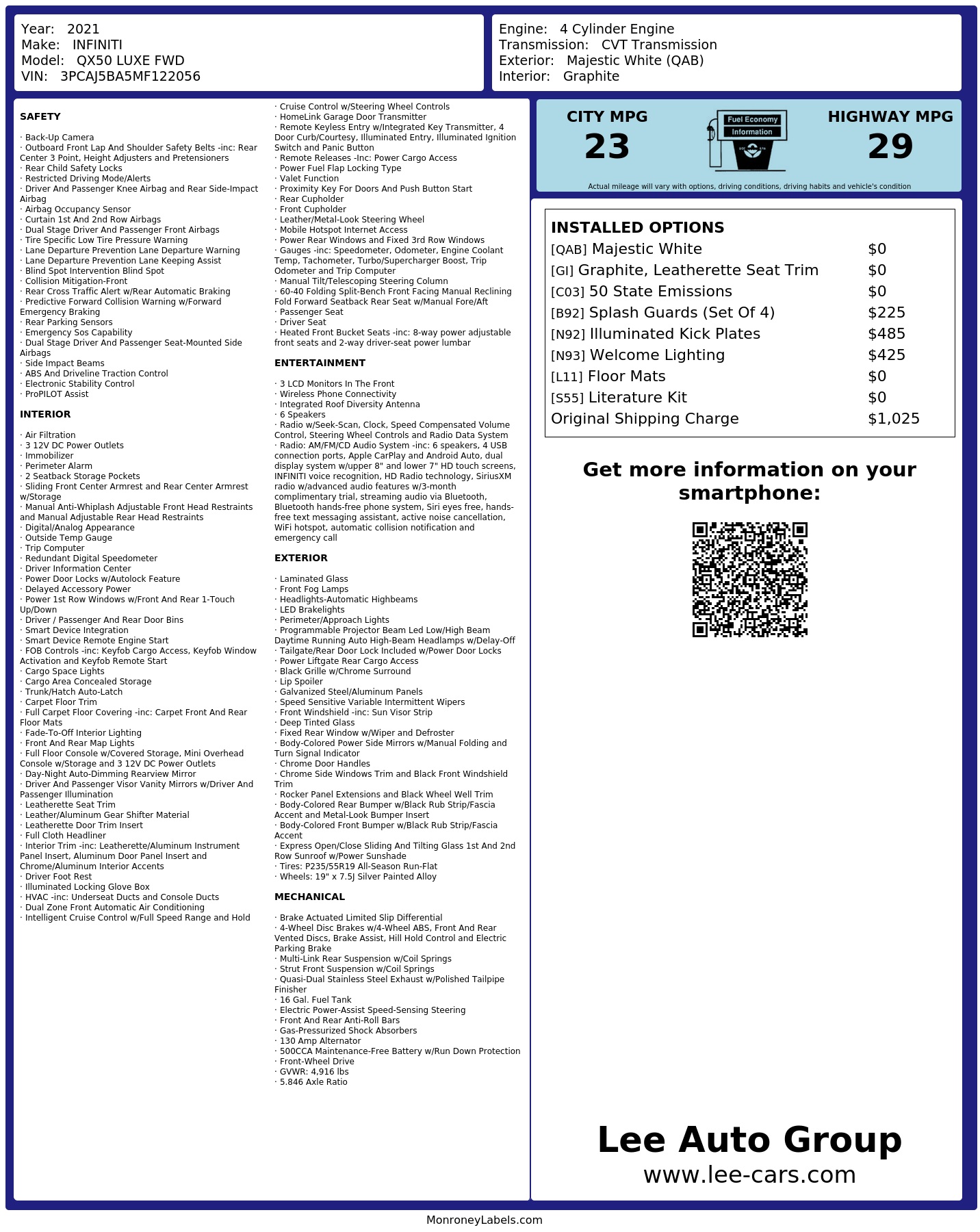 Monroney Label