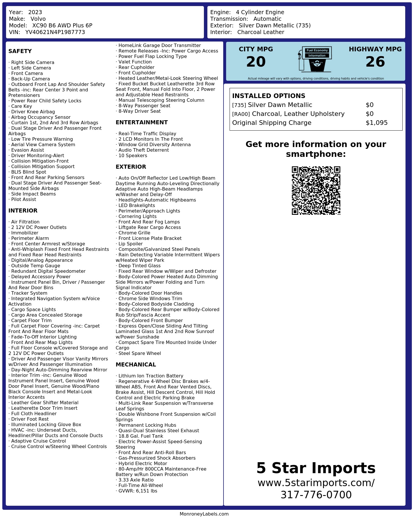 Monroney Label