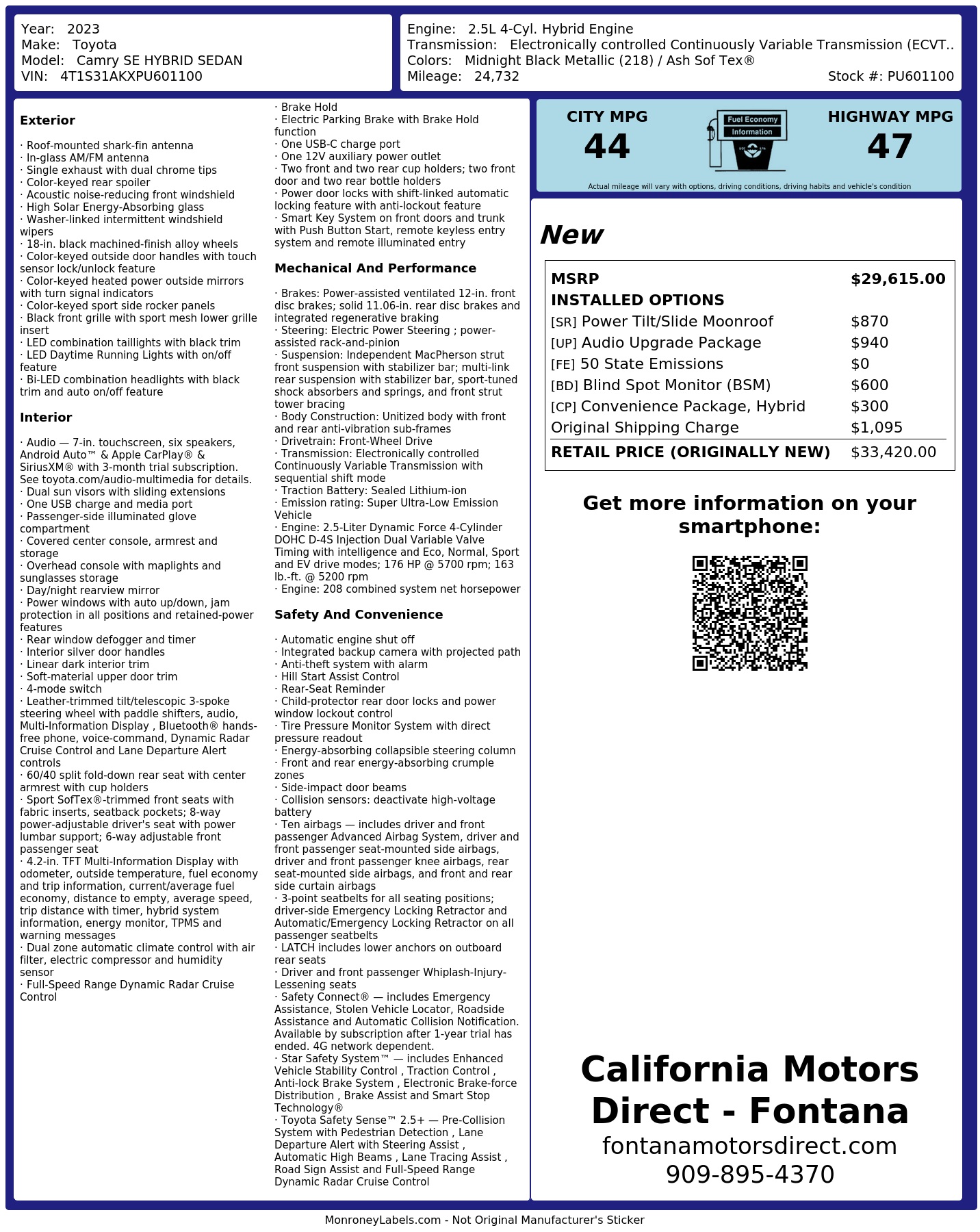 Monroney Label