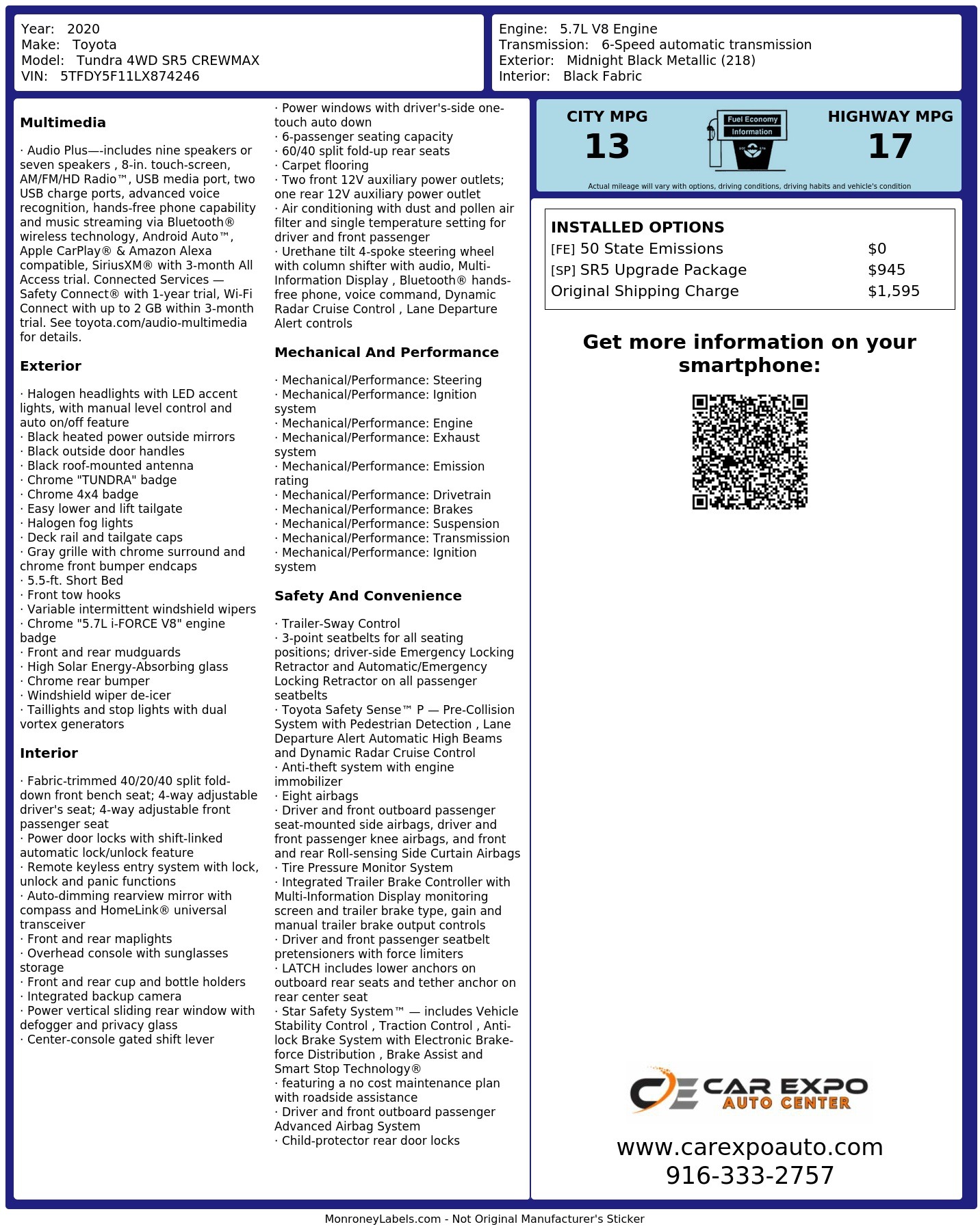 Monroney Label