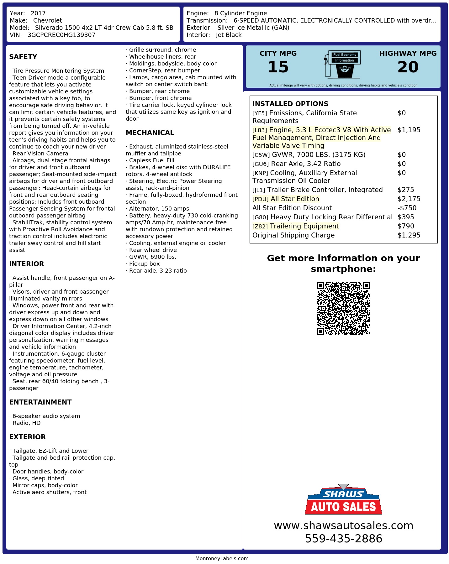 Monroney Label