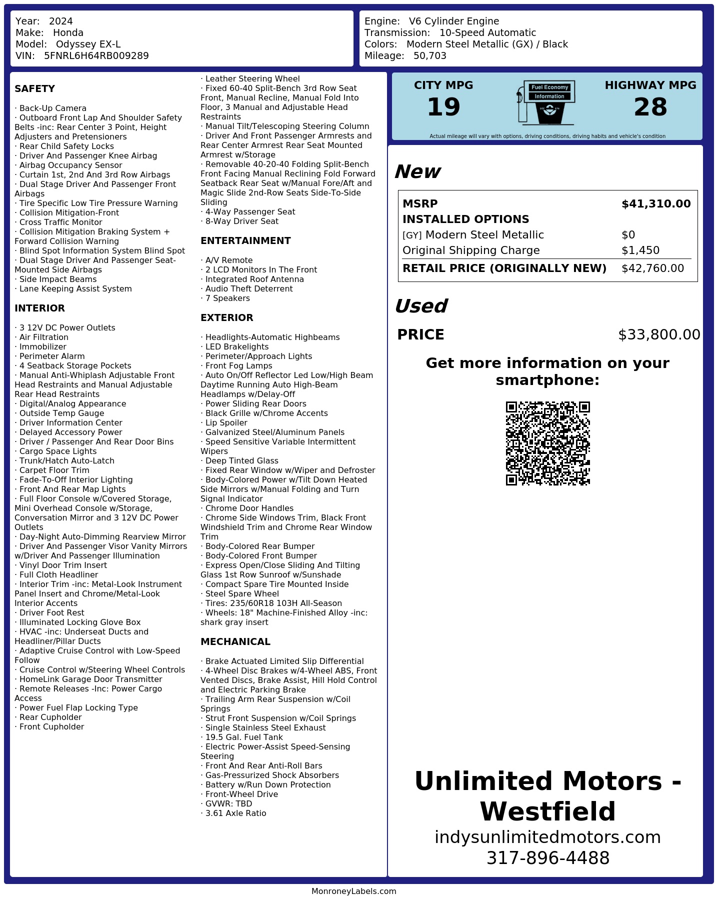 Monroney Label