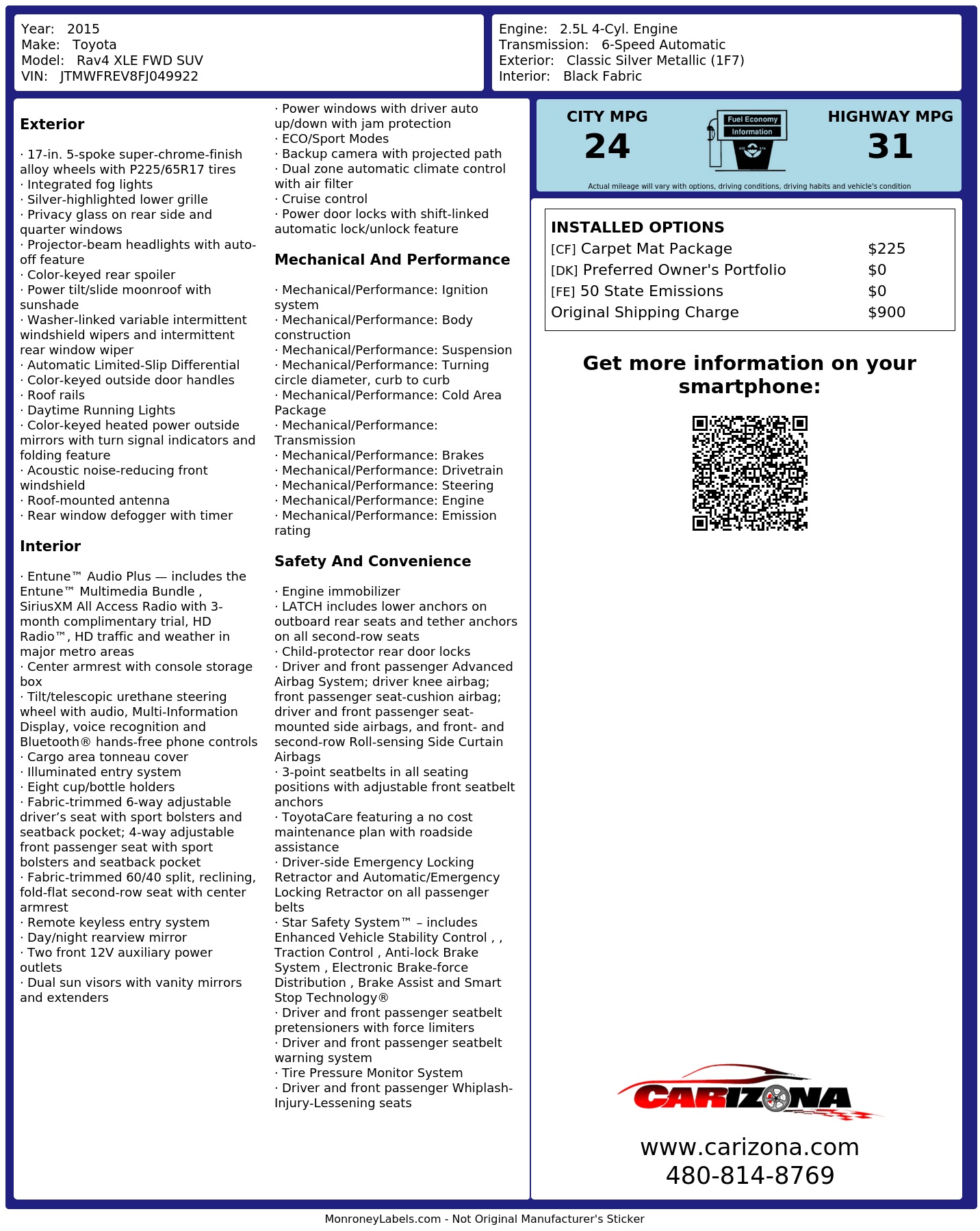 Monroney Label
