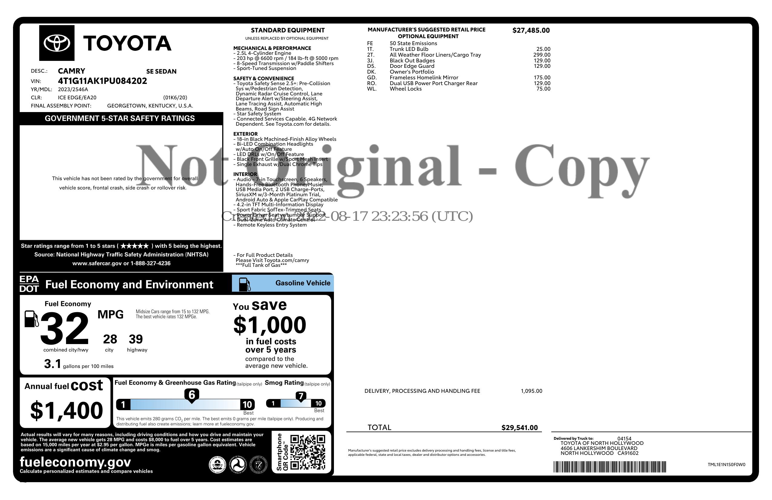 Monroney Label