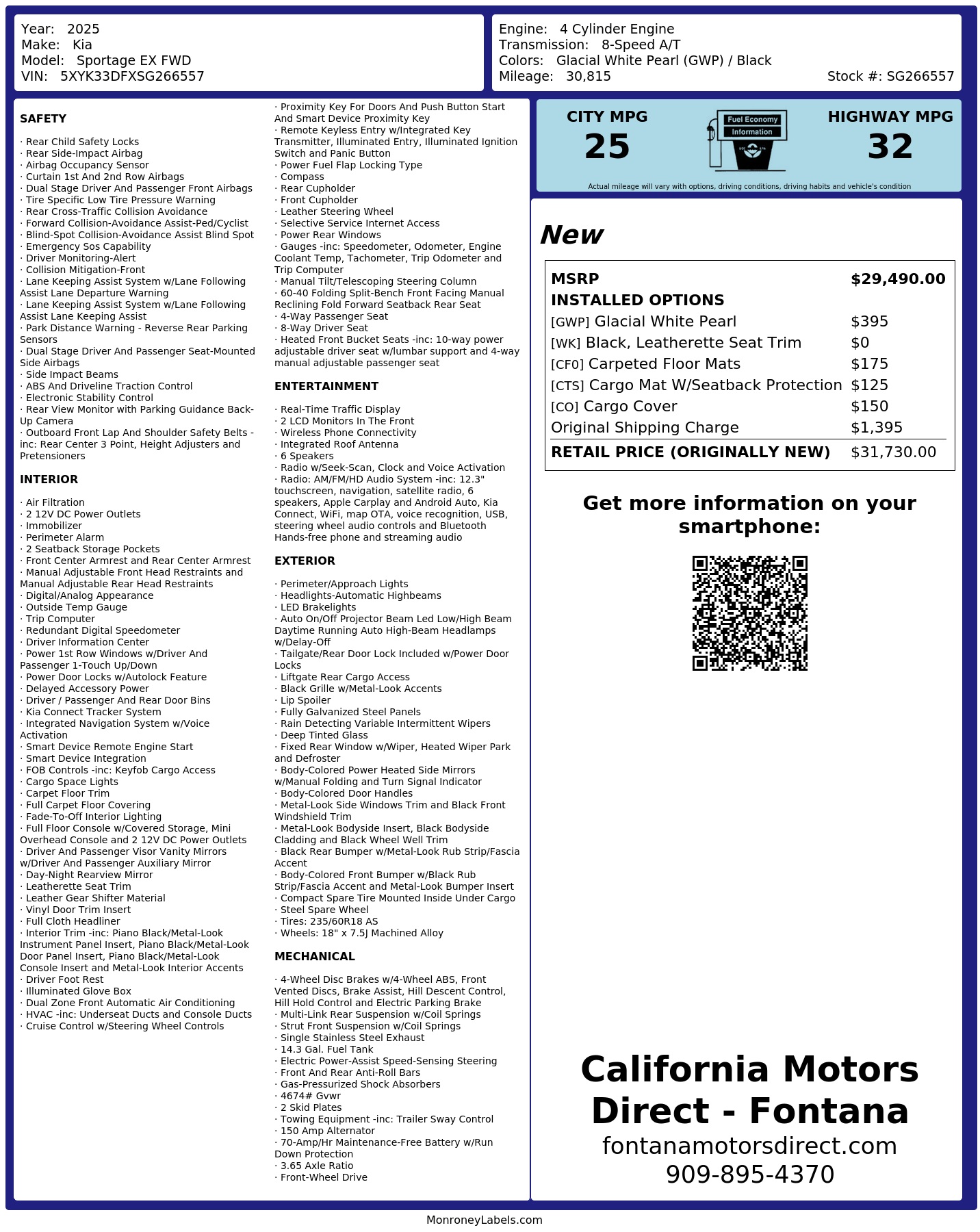 Monroney Label