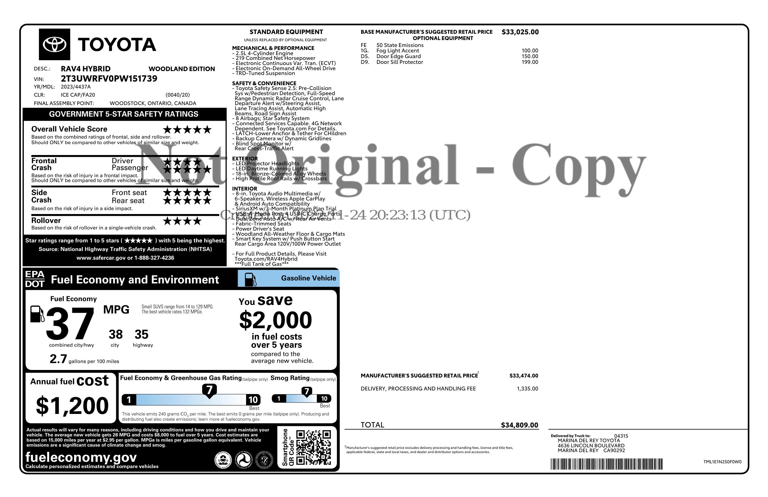 Monroney Label