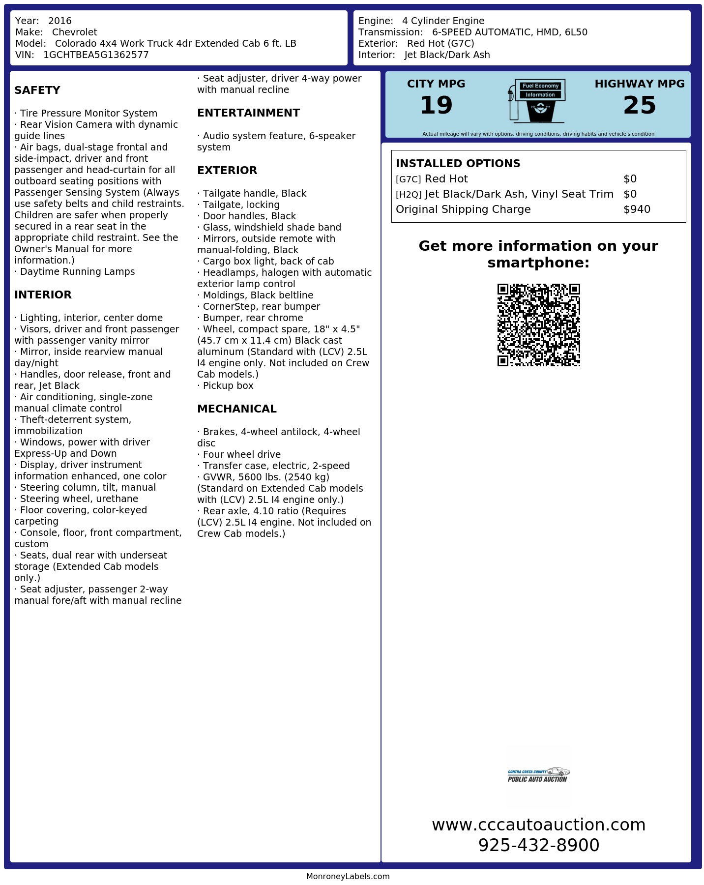Monroney Label