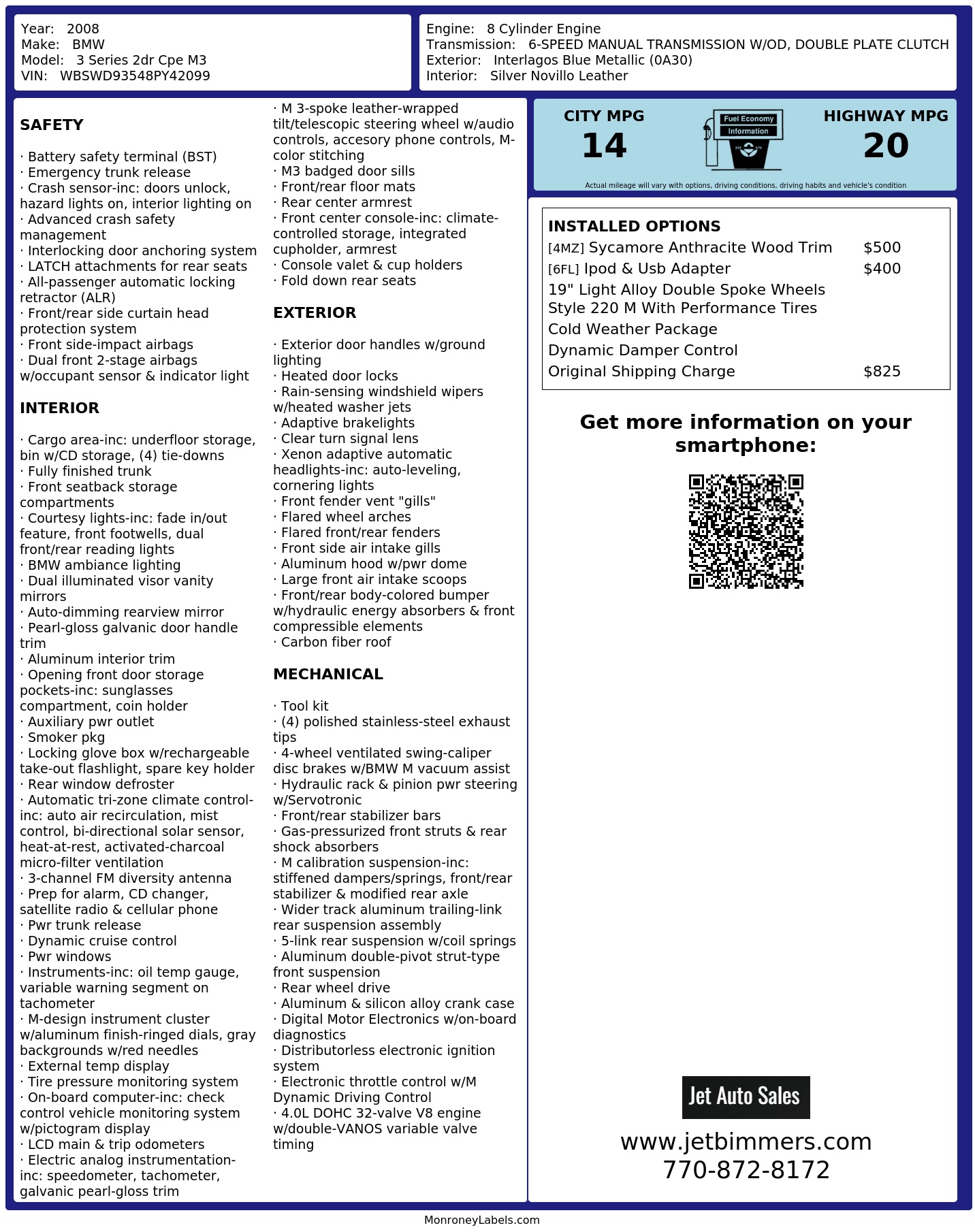 Monroney Label