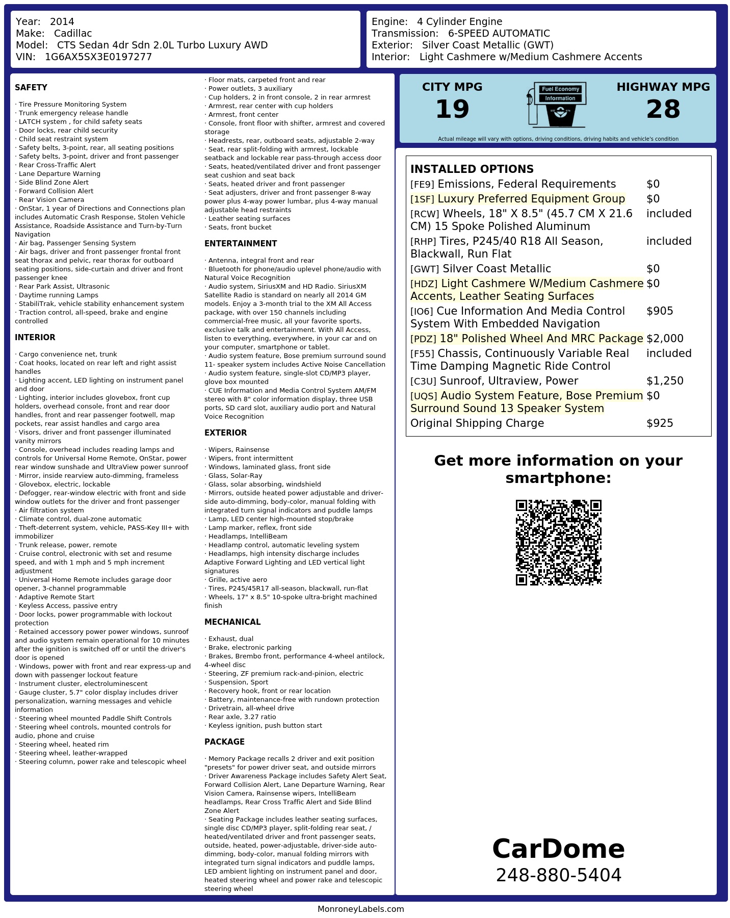 Monroney Label
