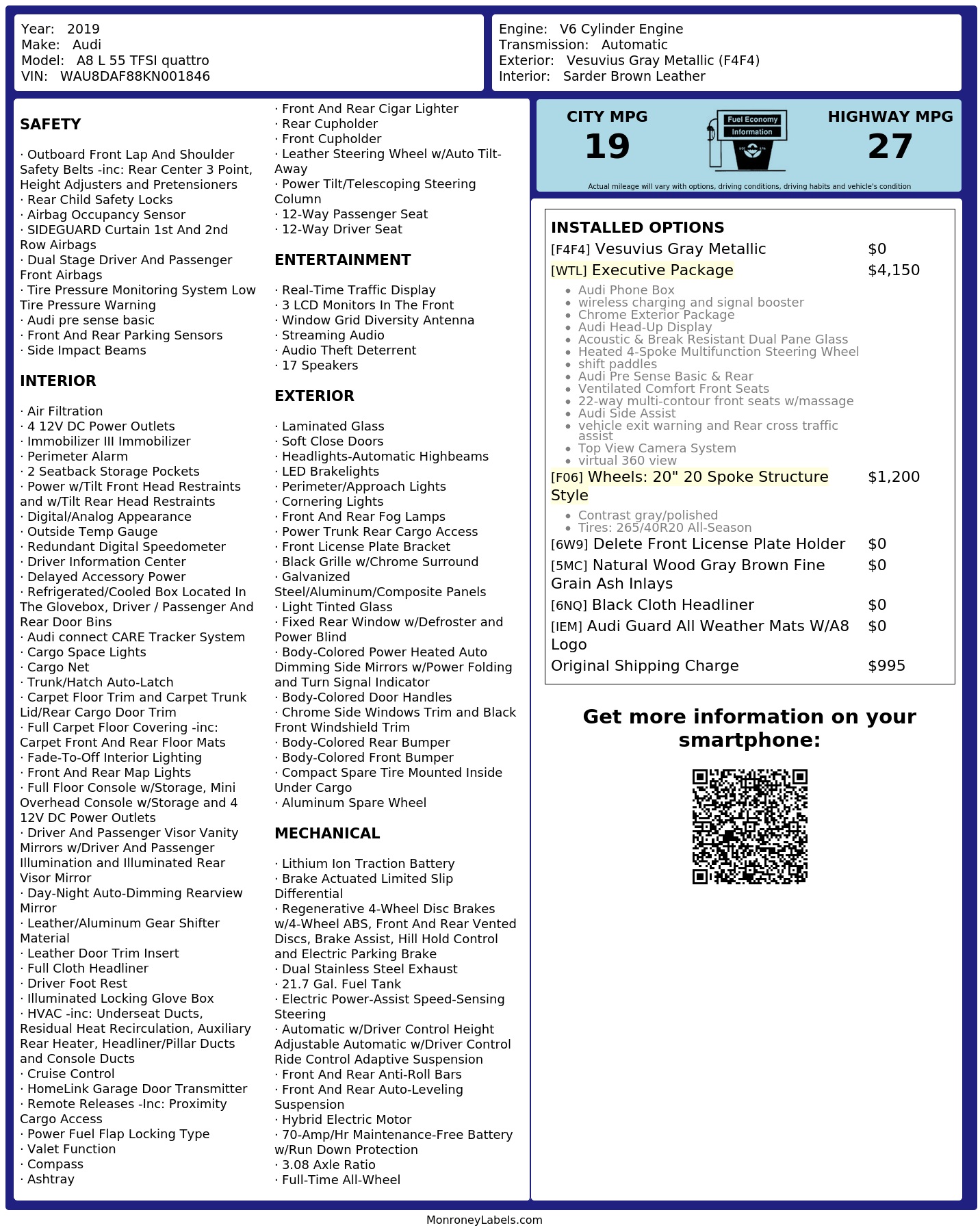 Monroney Label