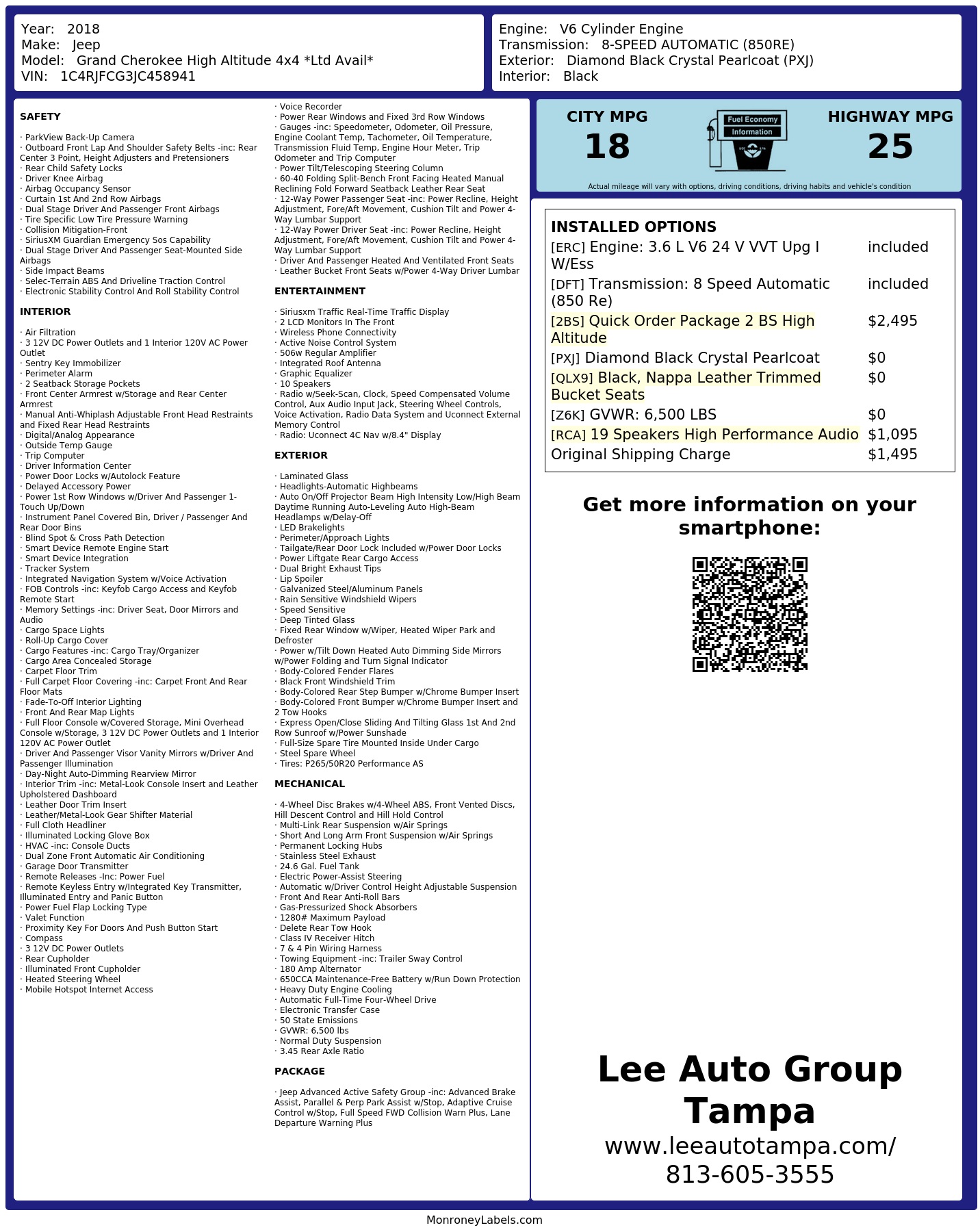 Monroney Label