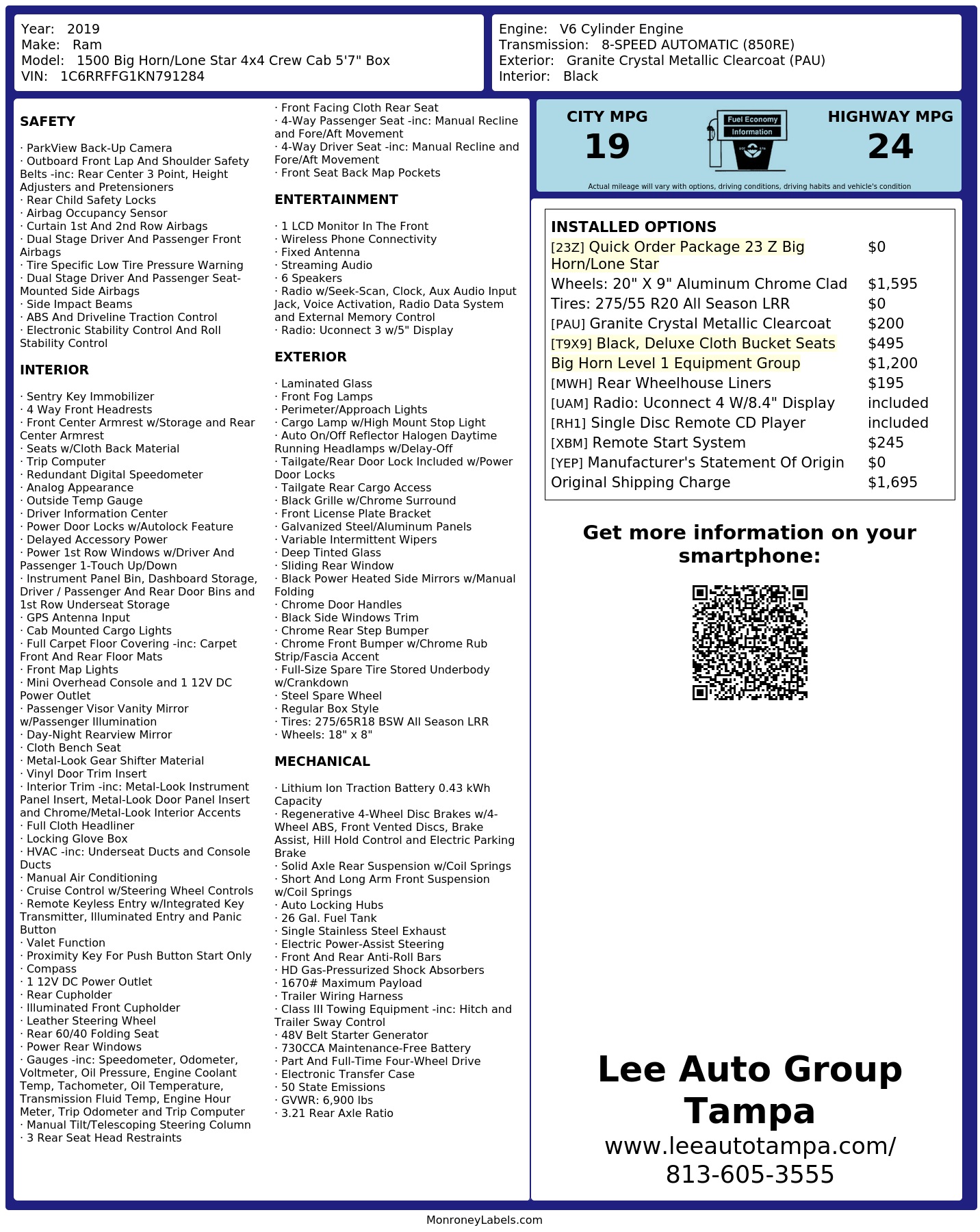 Monroney Label