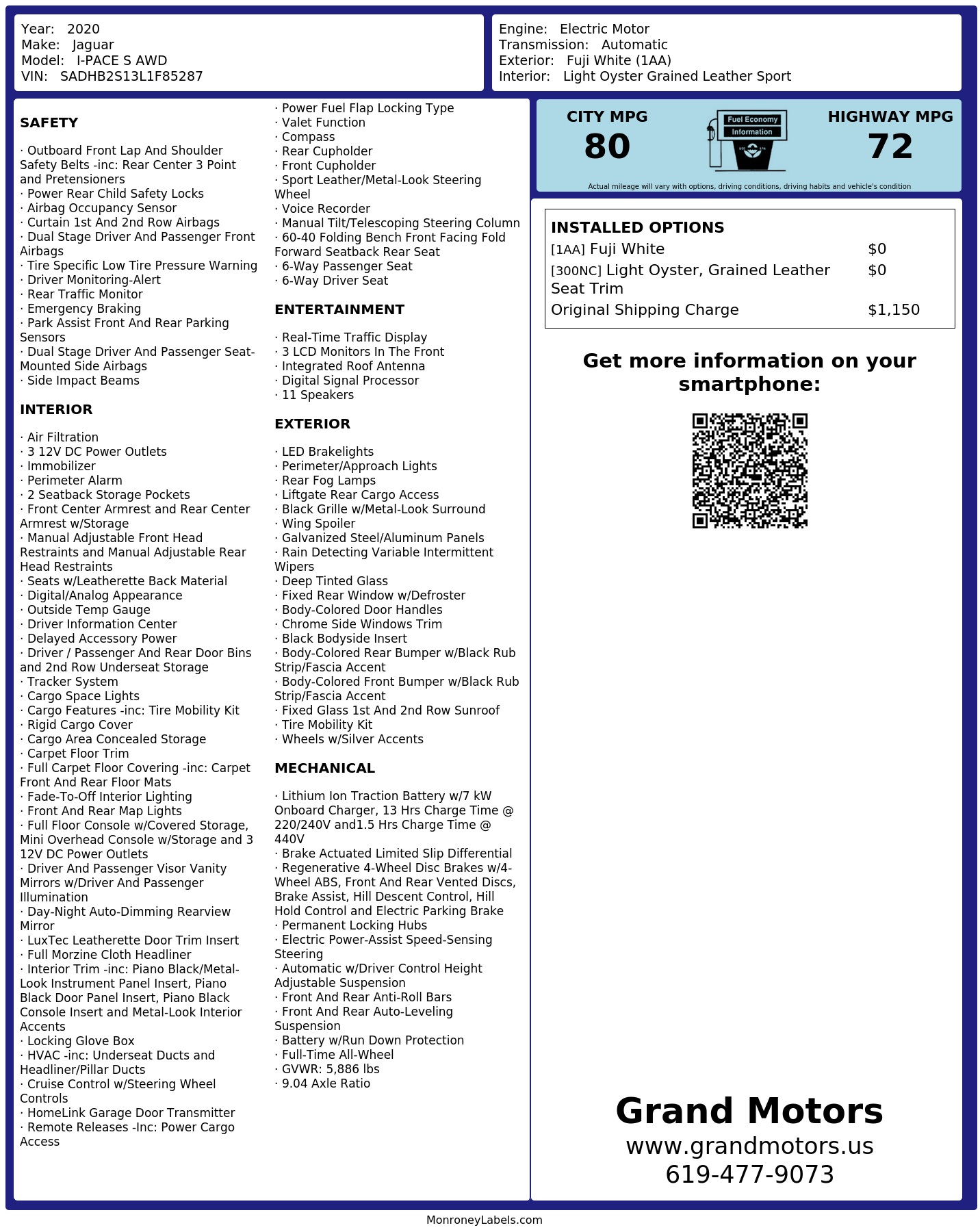 Monroney Label