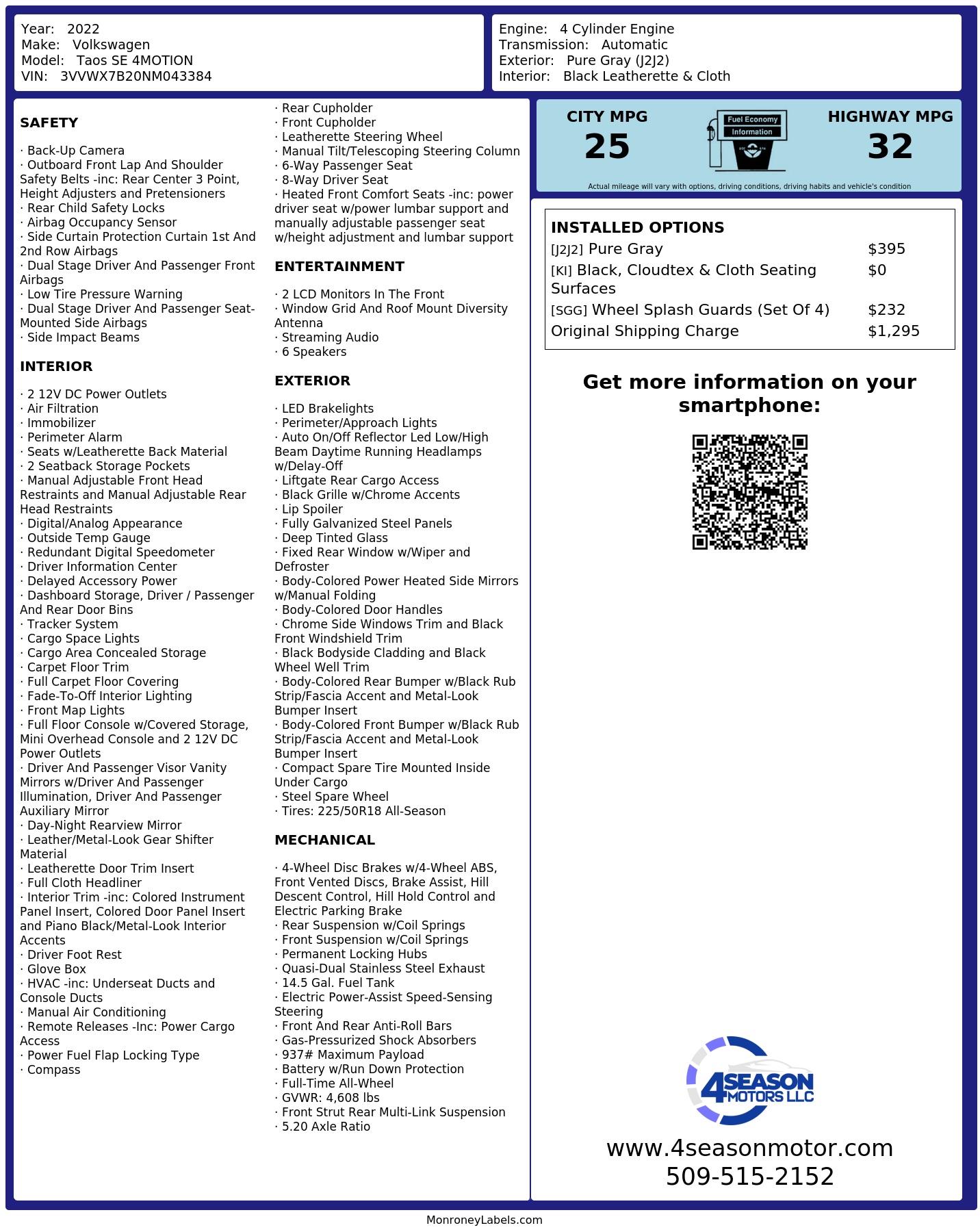 Monroney Label