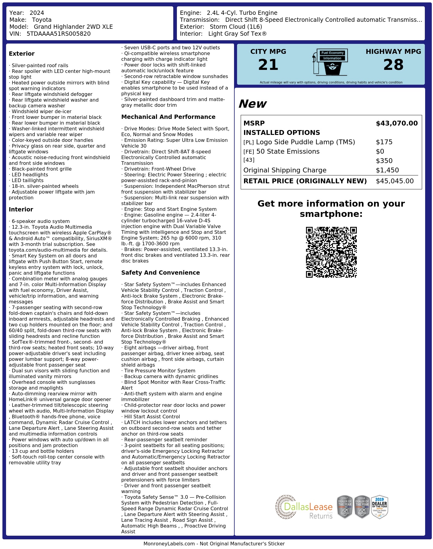 Monroney Label