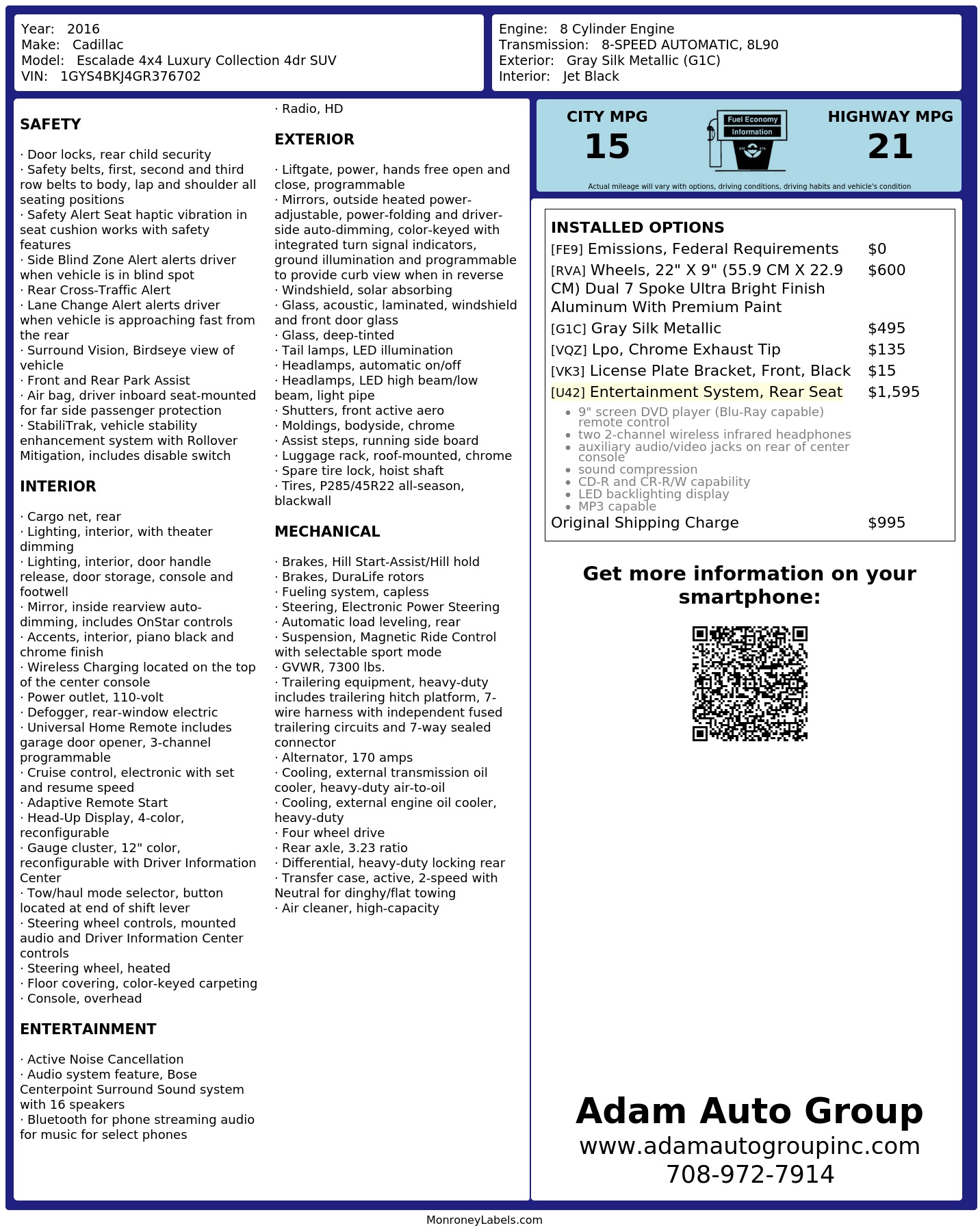 Monroney Label