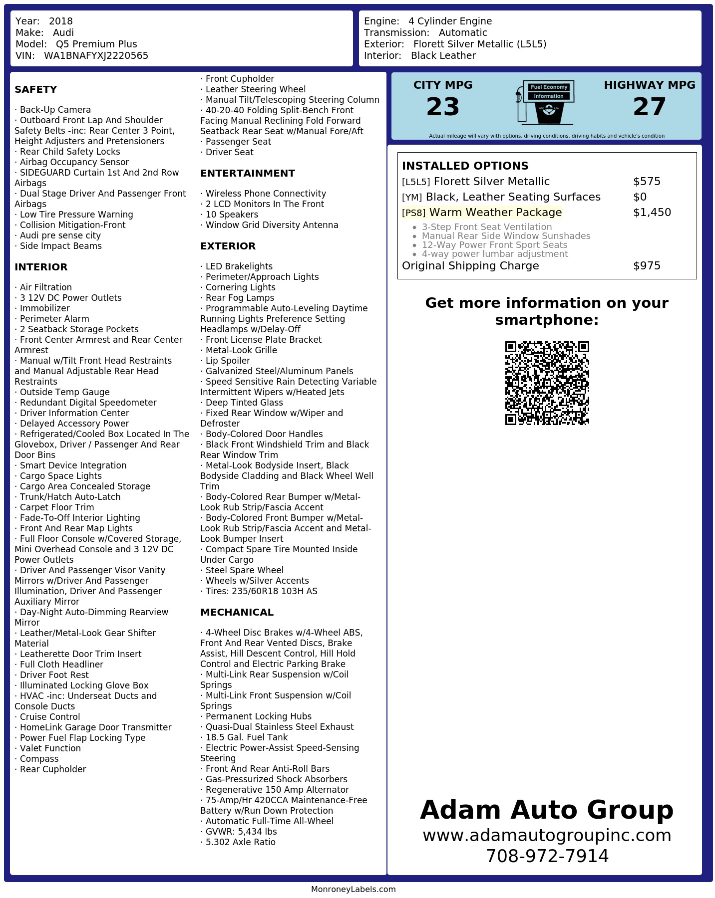 Monroney Label