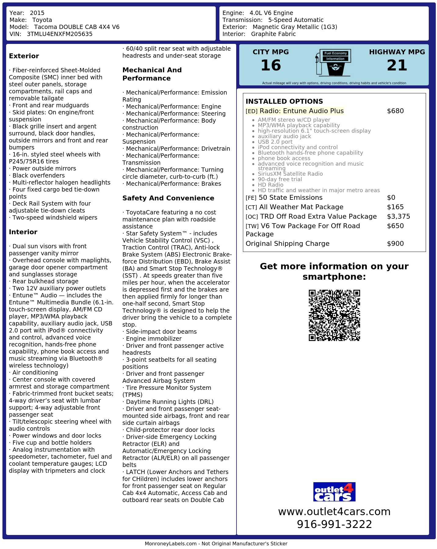 Monroney Label