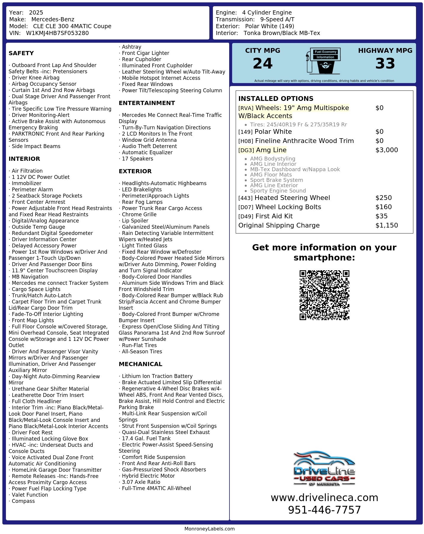 Monroney Label