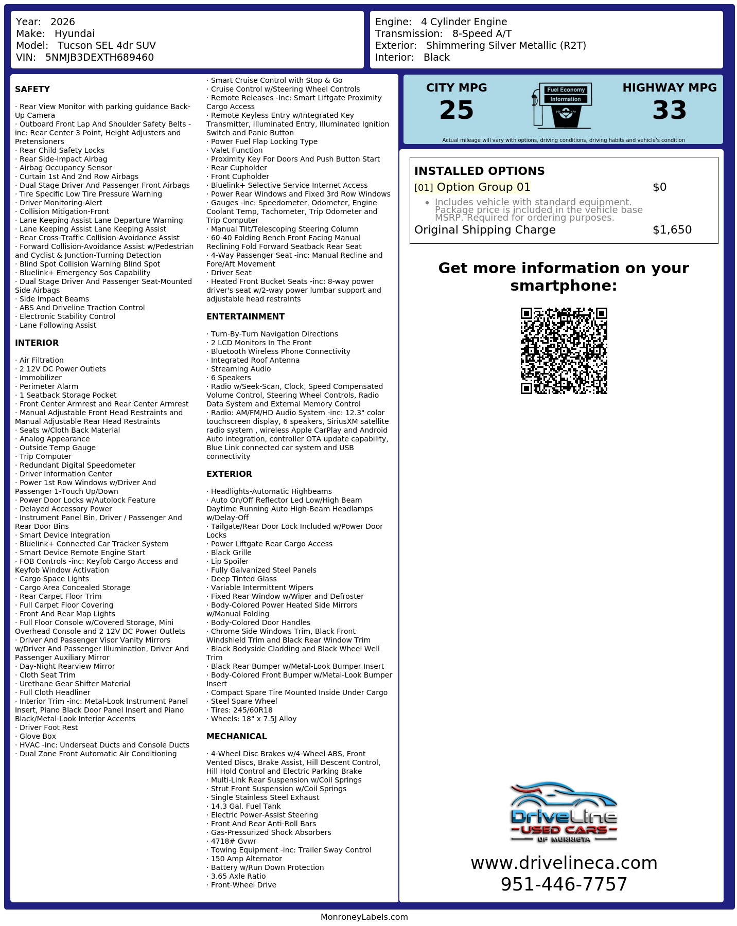 Monroney Label