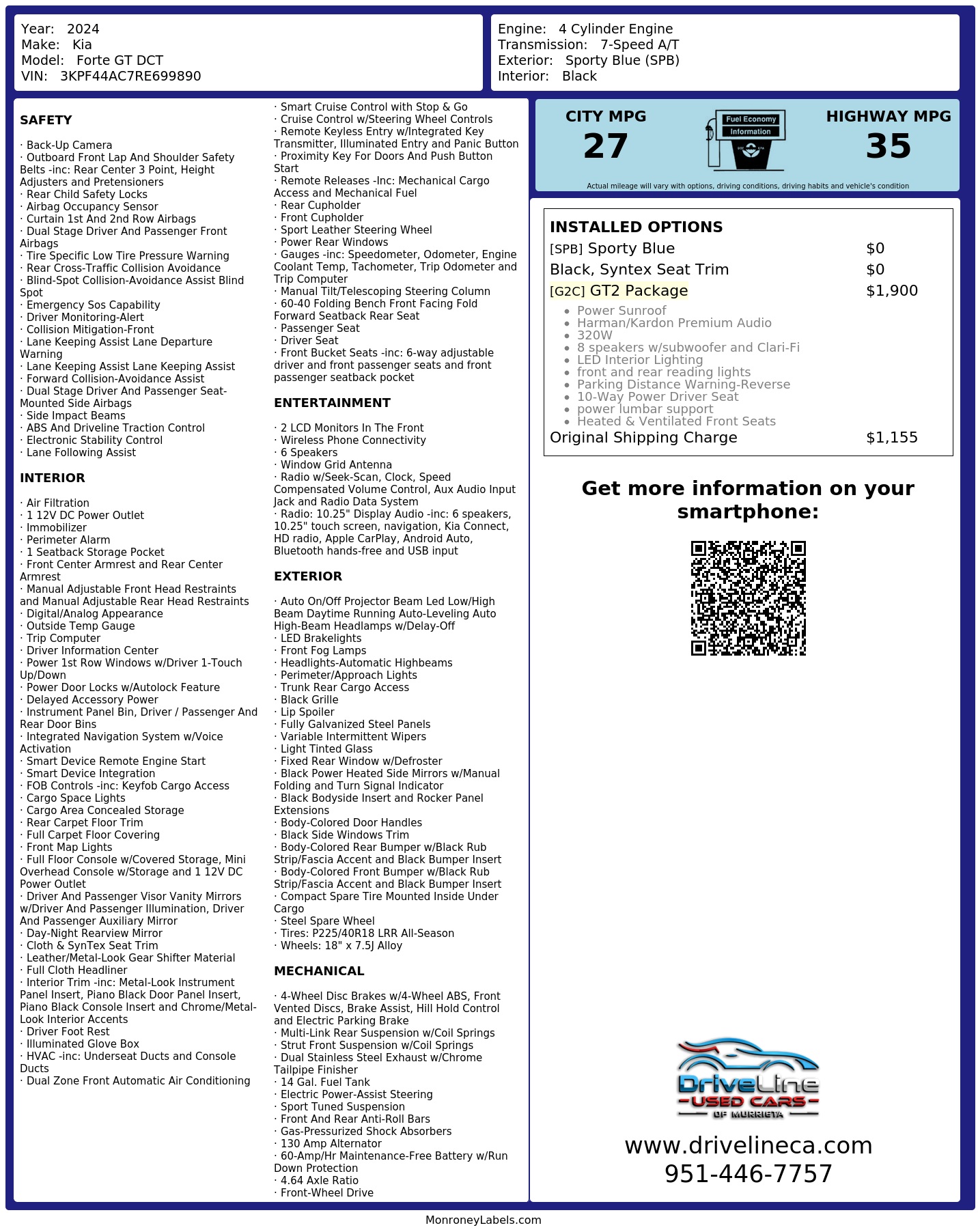 Monroney Label