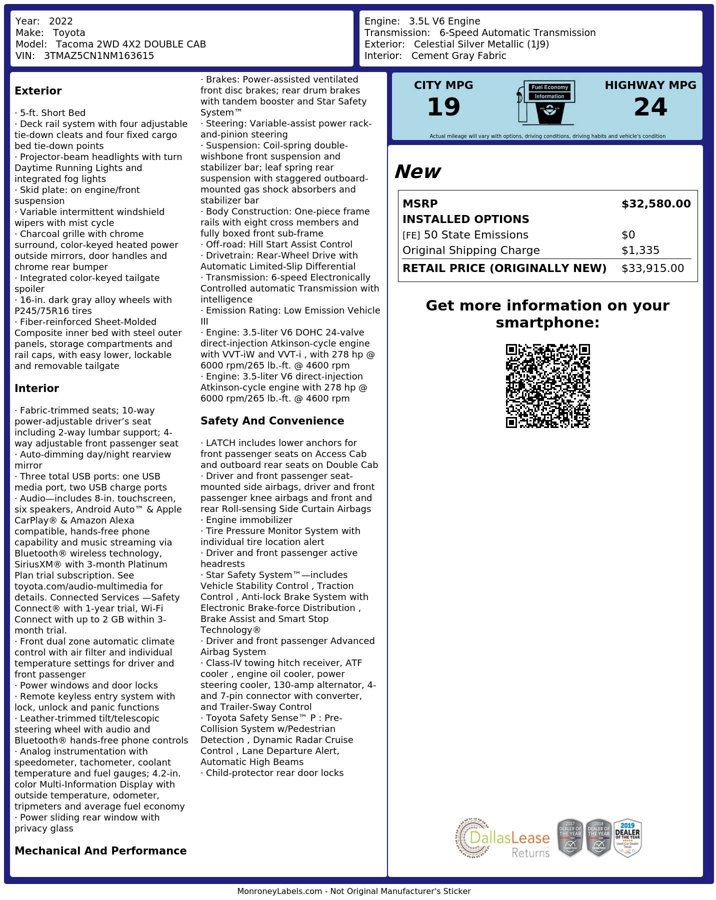 Monroney Label