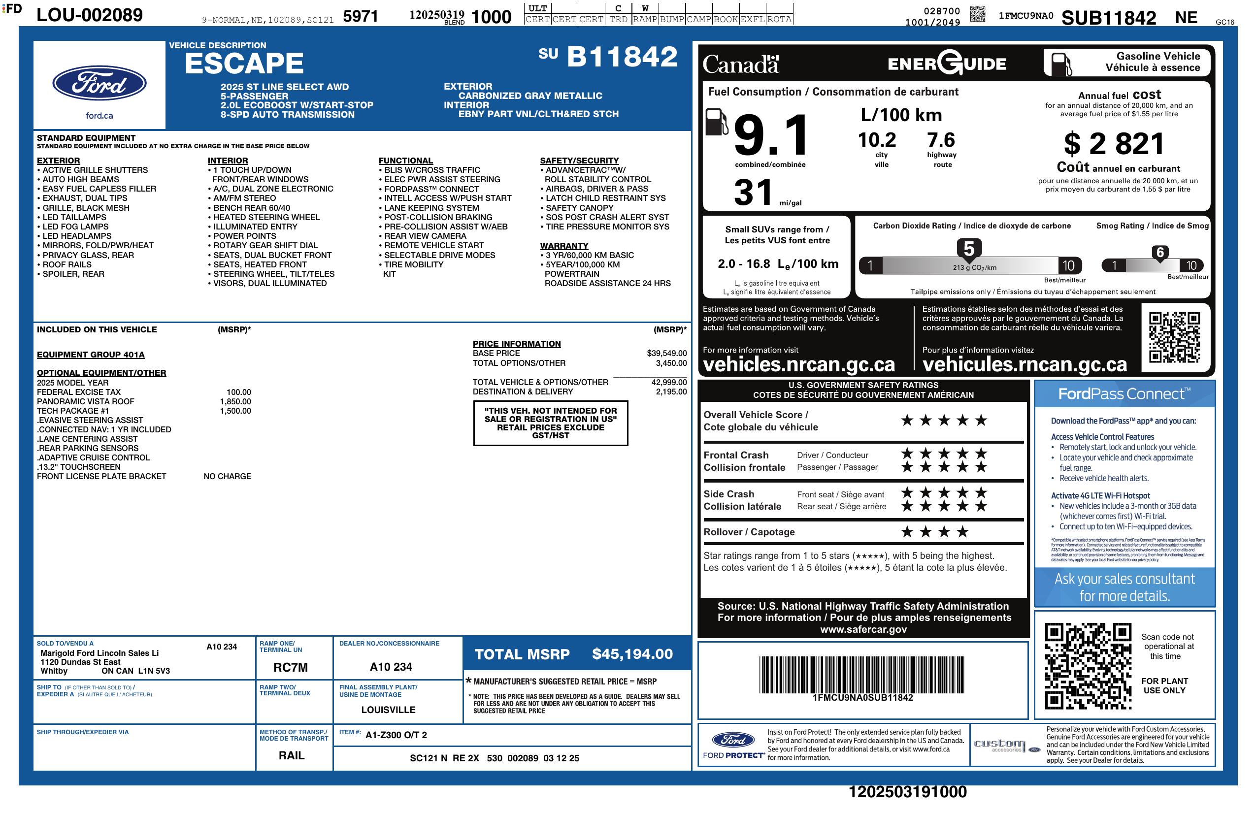 Monroney Label