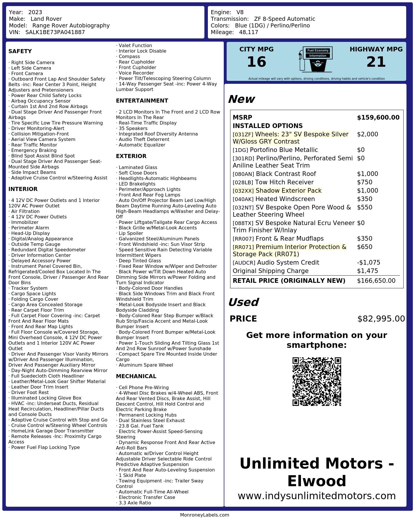 Monroney Label