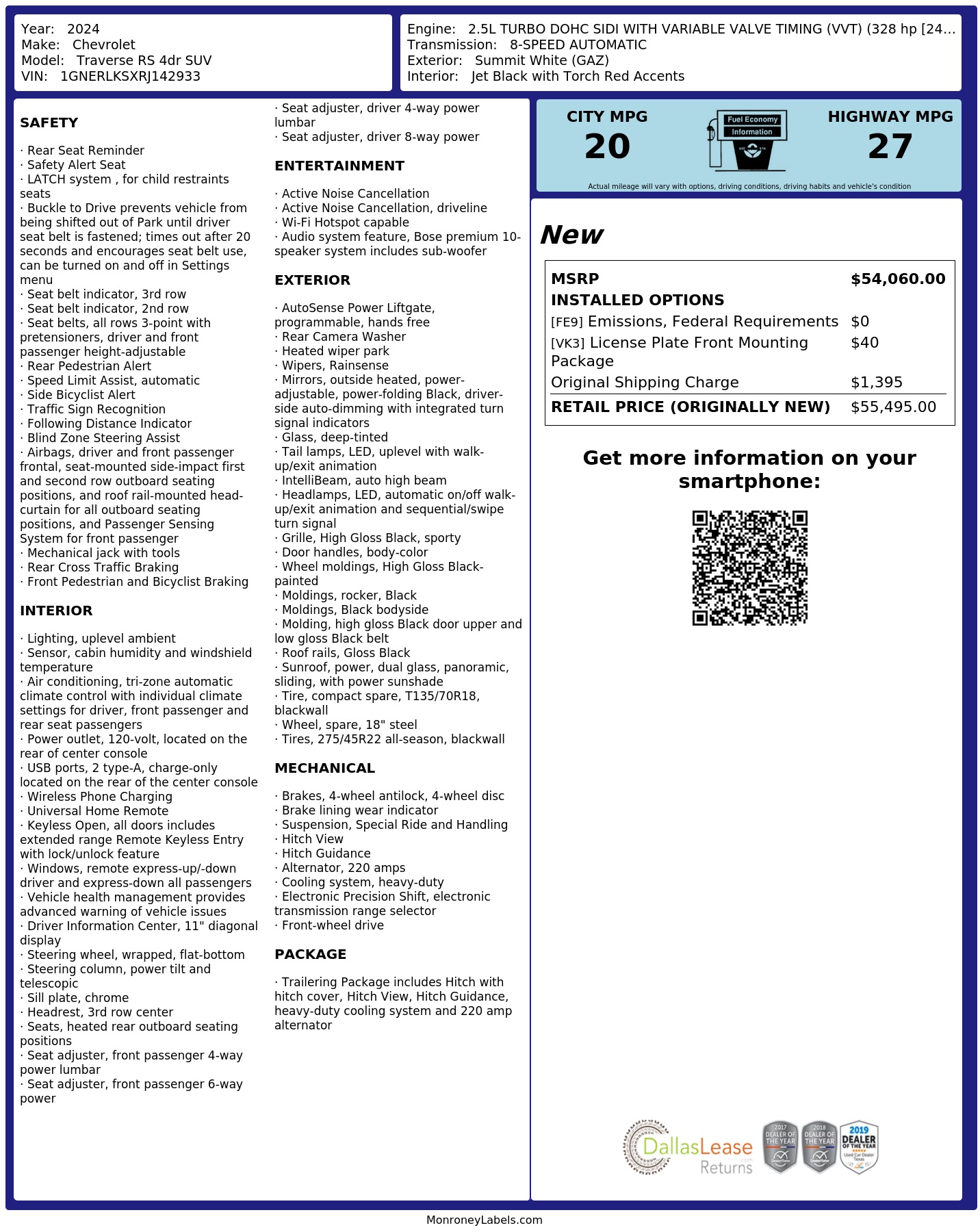 Monroney Label
