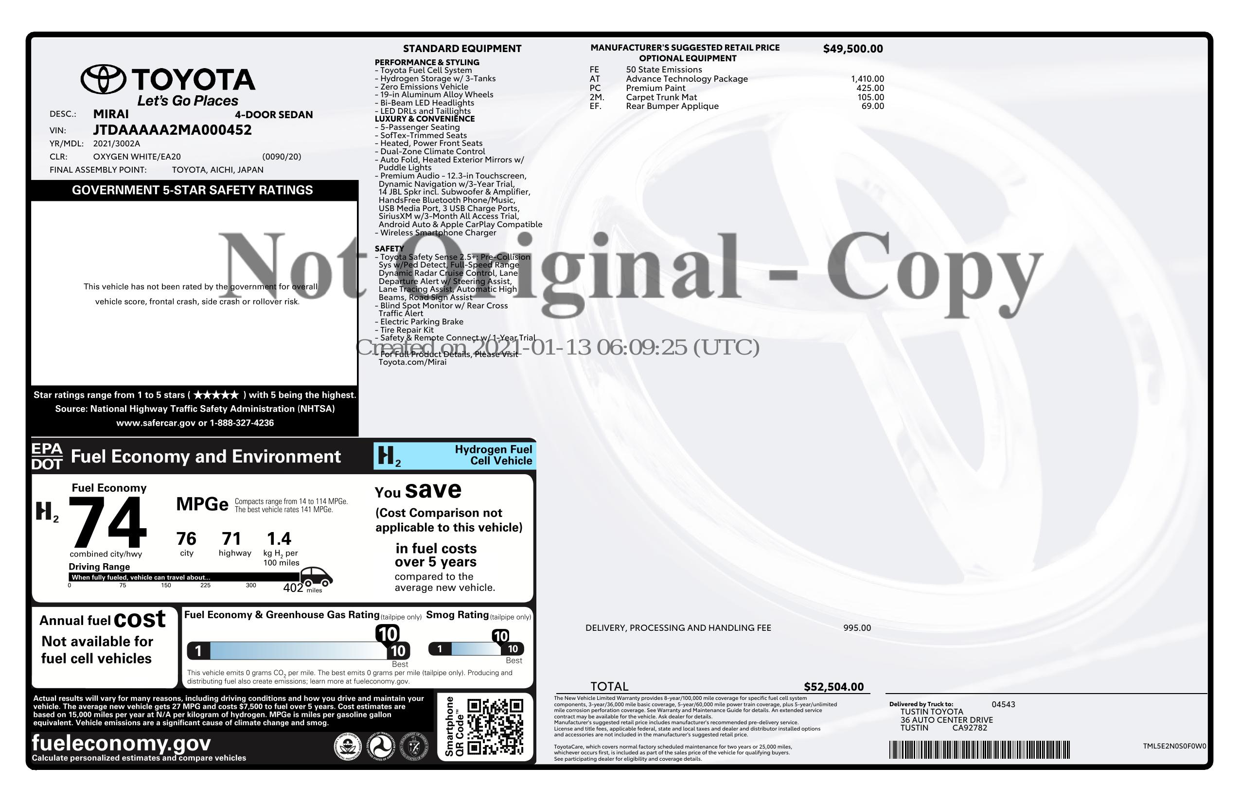 Monroney Label