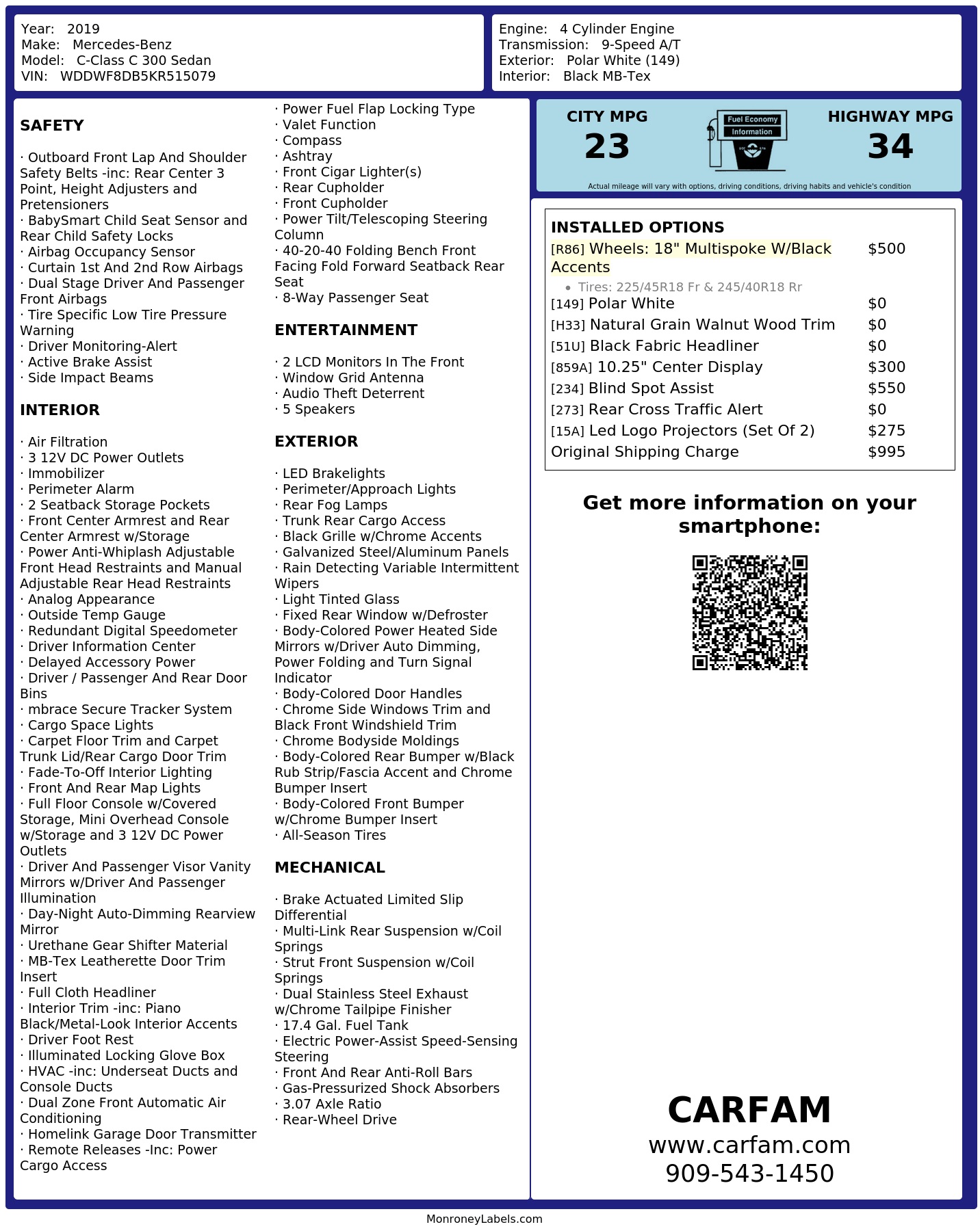 Monroney Label