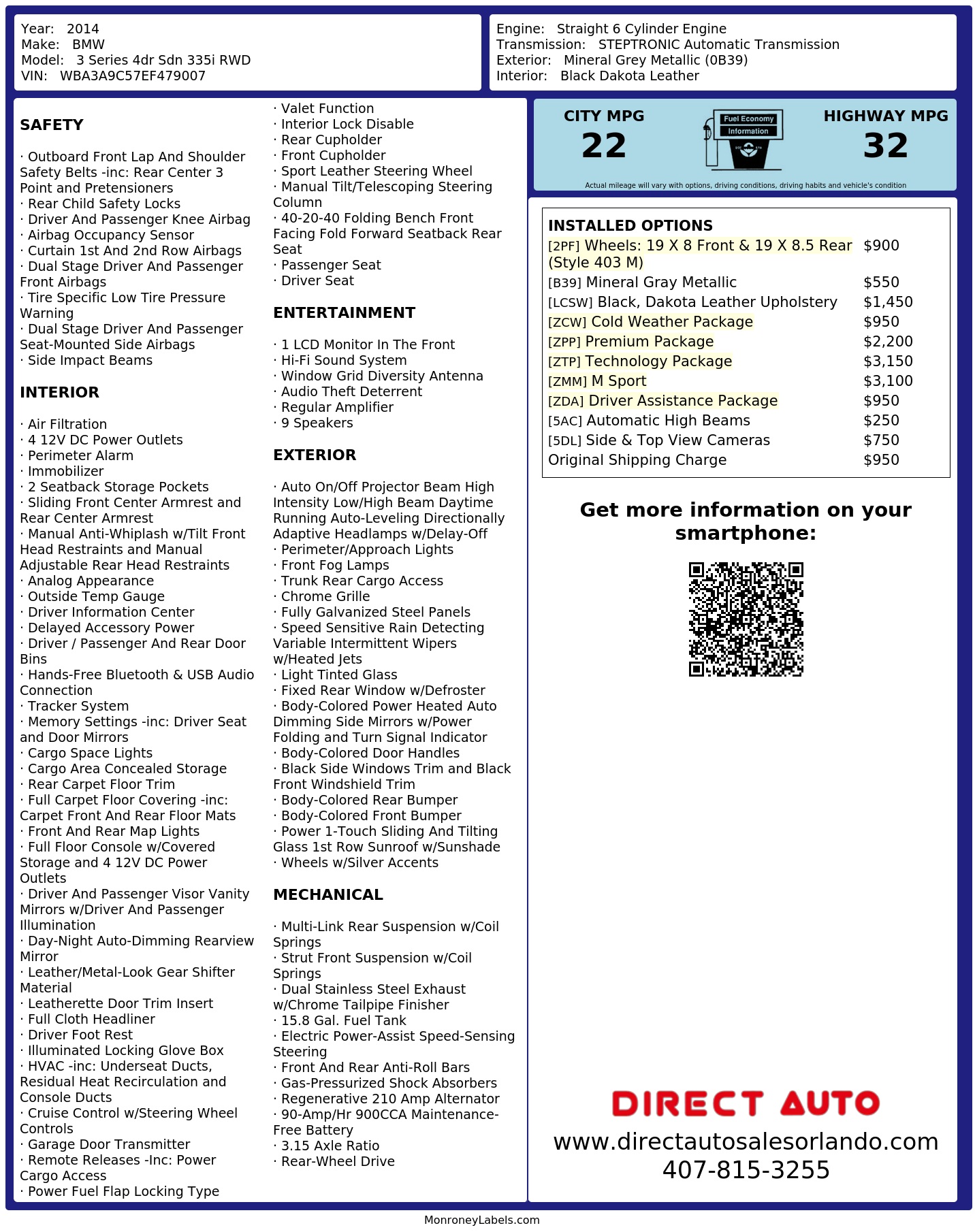 Monroney Label