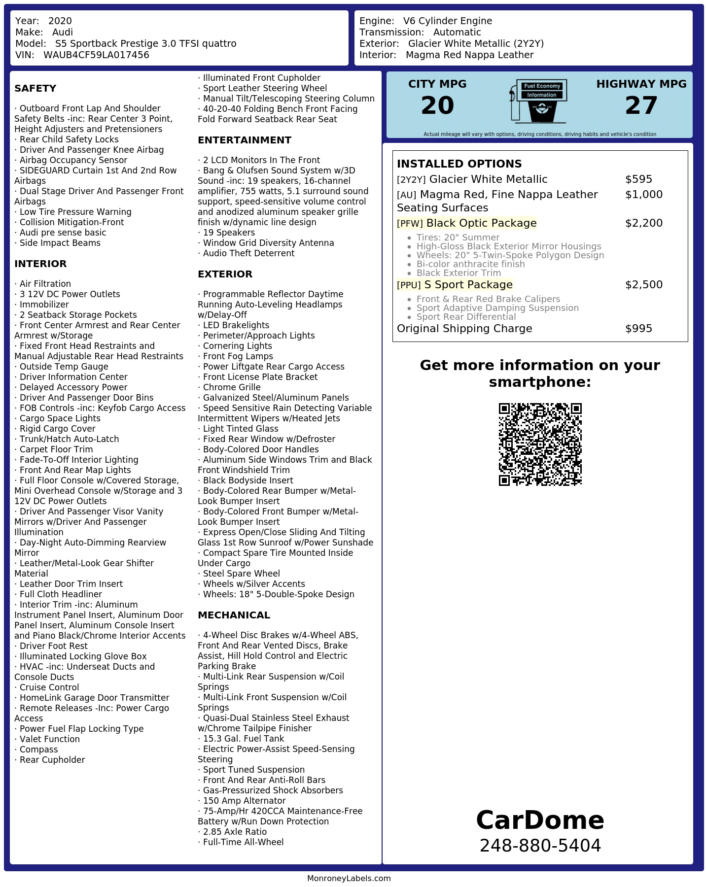 Monroney Label