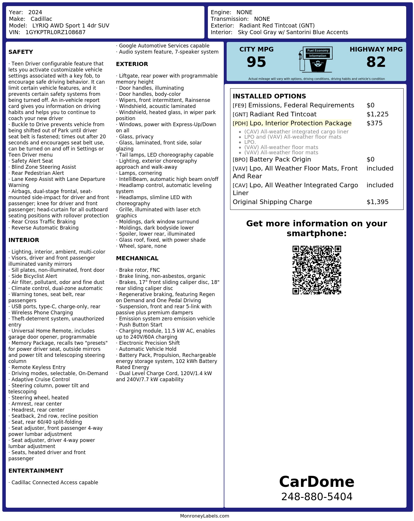 Monroney Label
