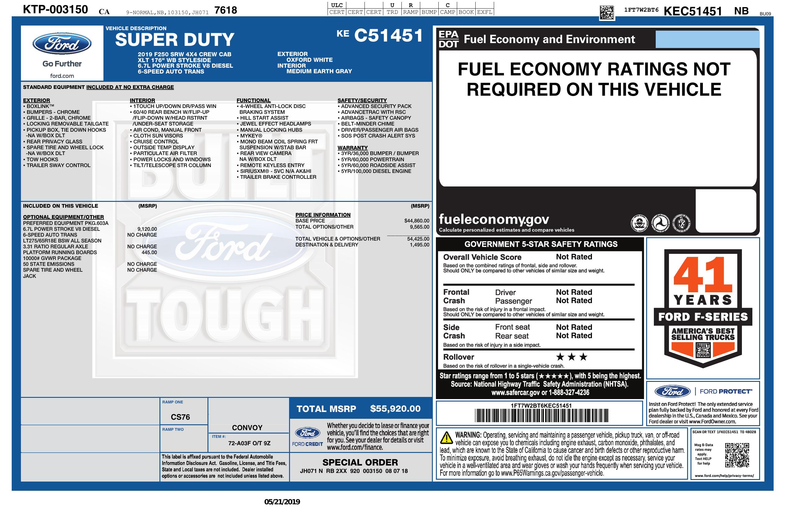 Monroney Label